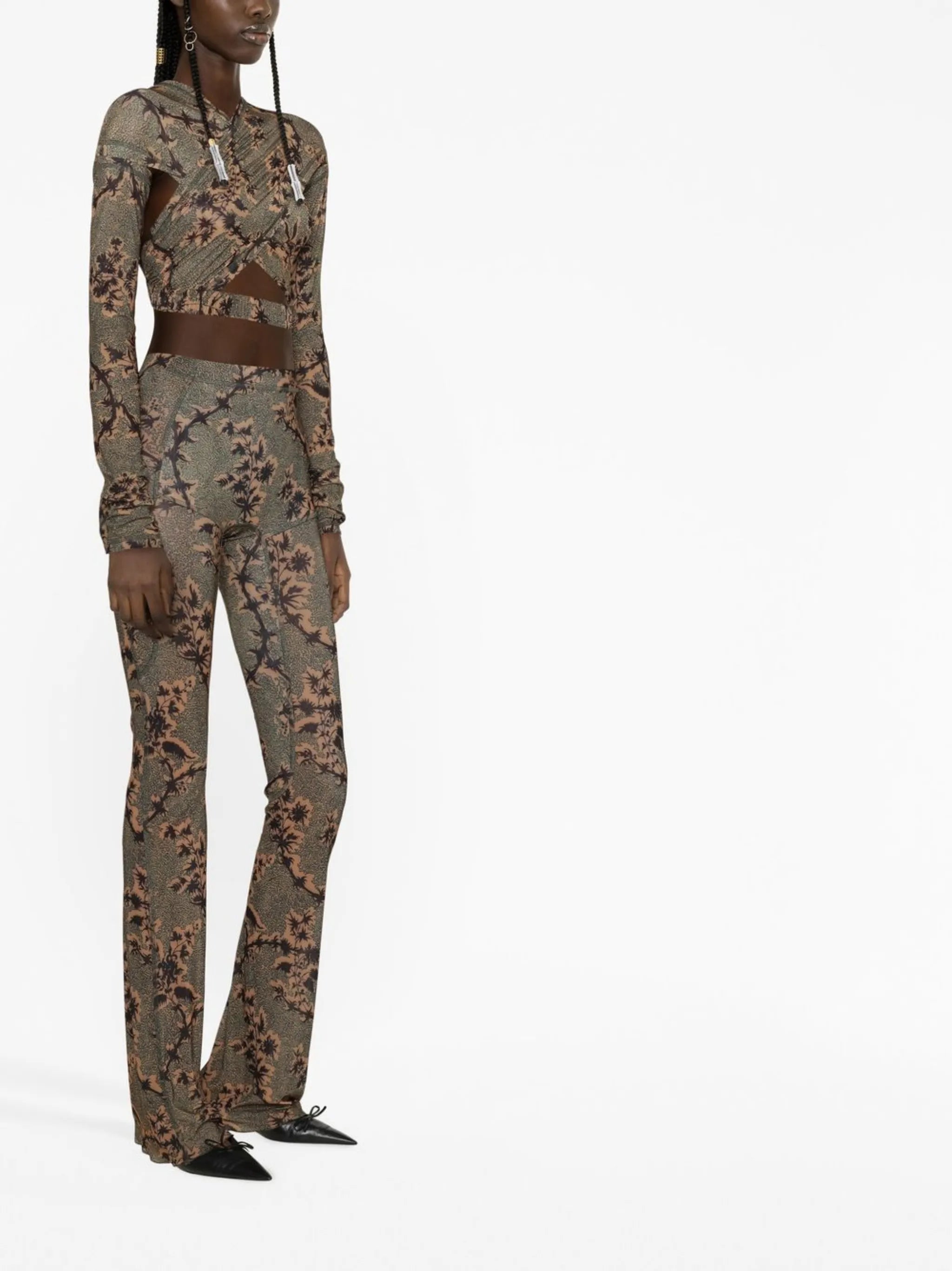 Halycon semi-sheer printed leggings