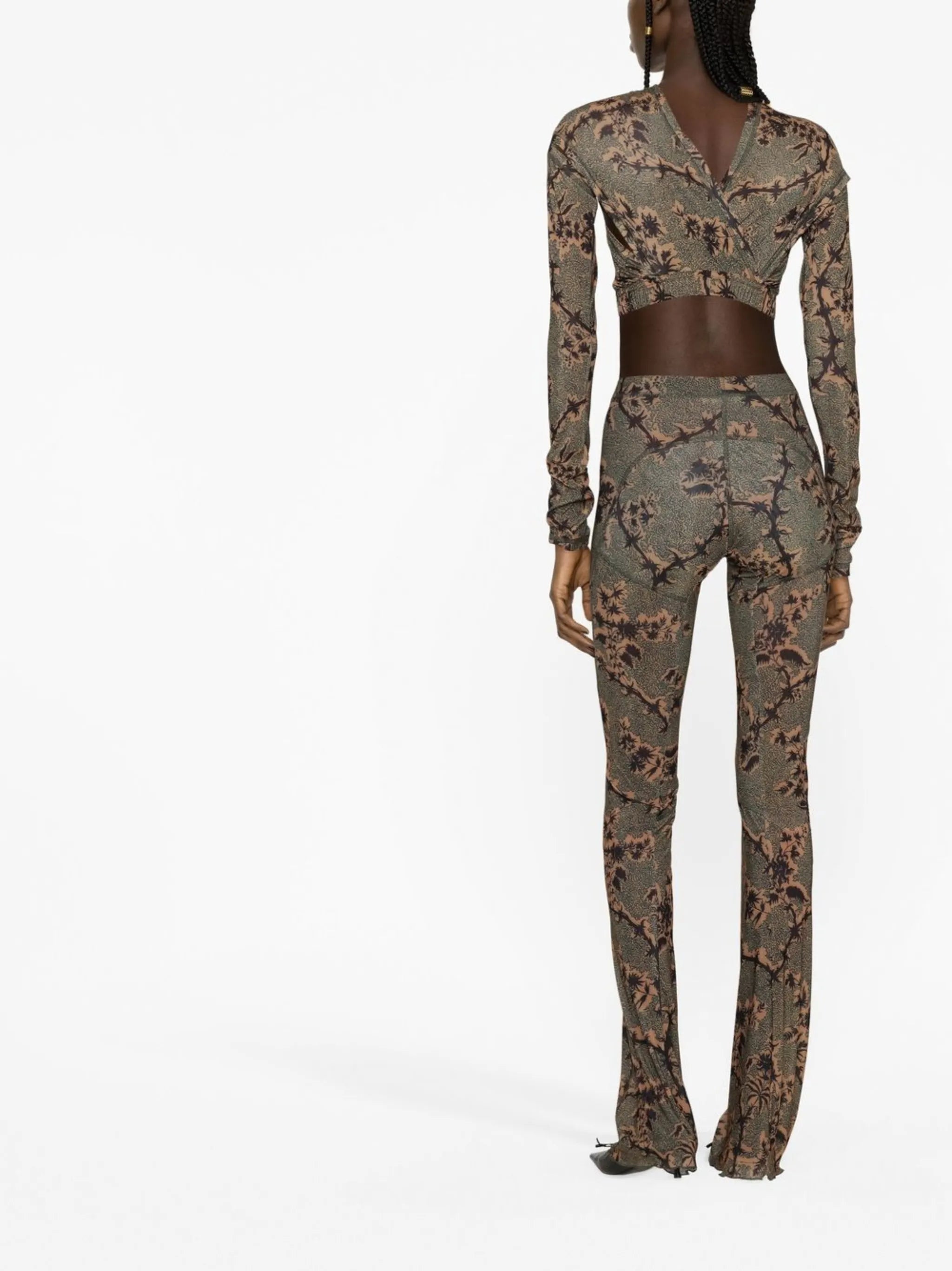Halycon semi-sheer printed leggings