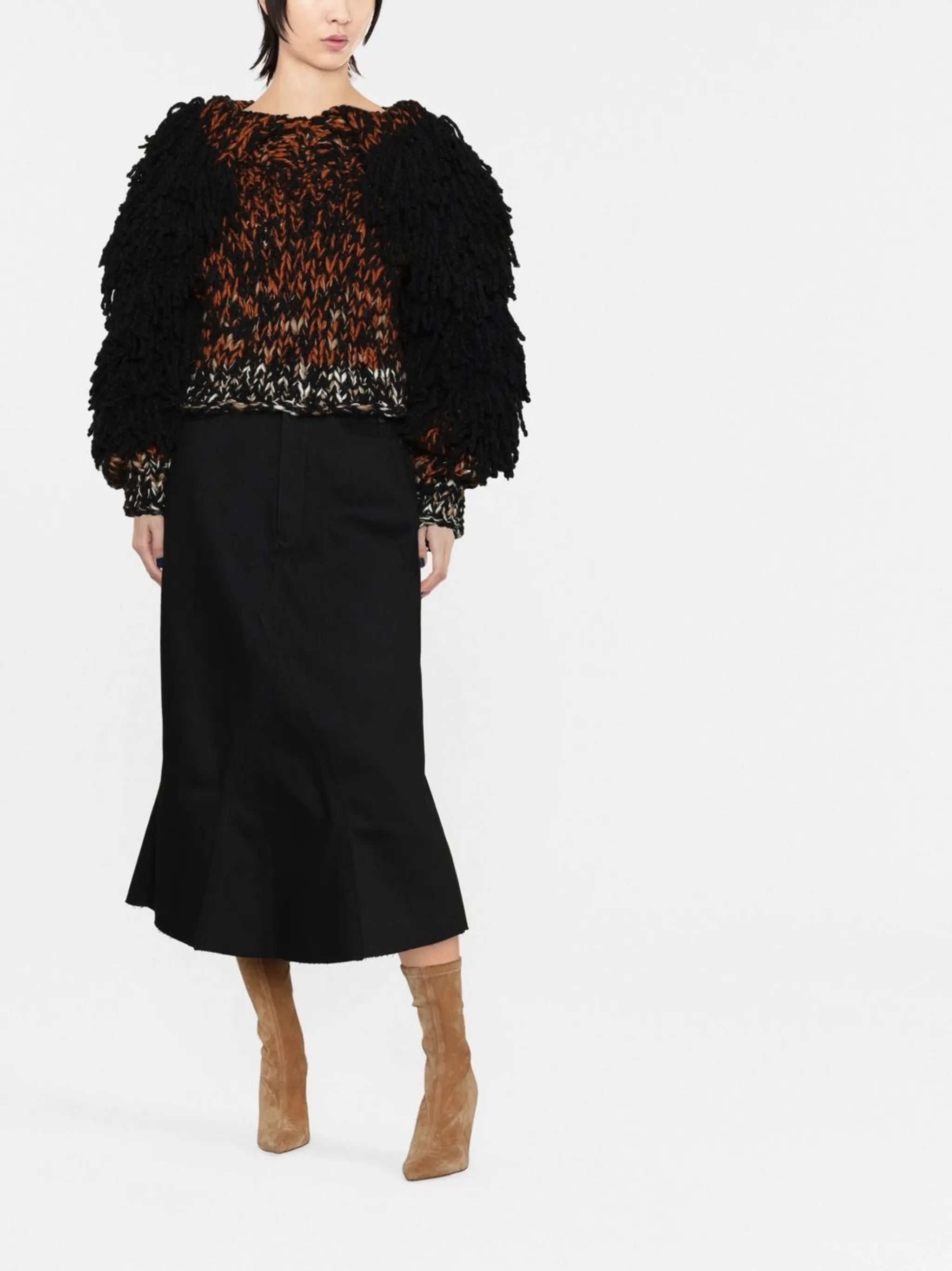 Yeti fringe-detail jumper