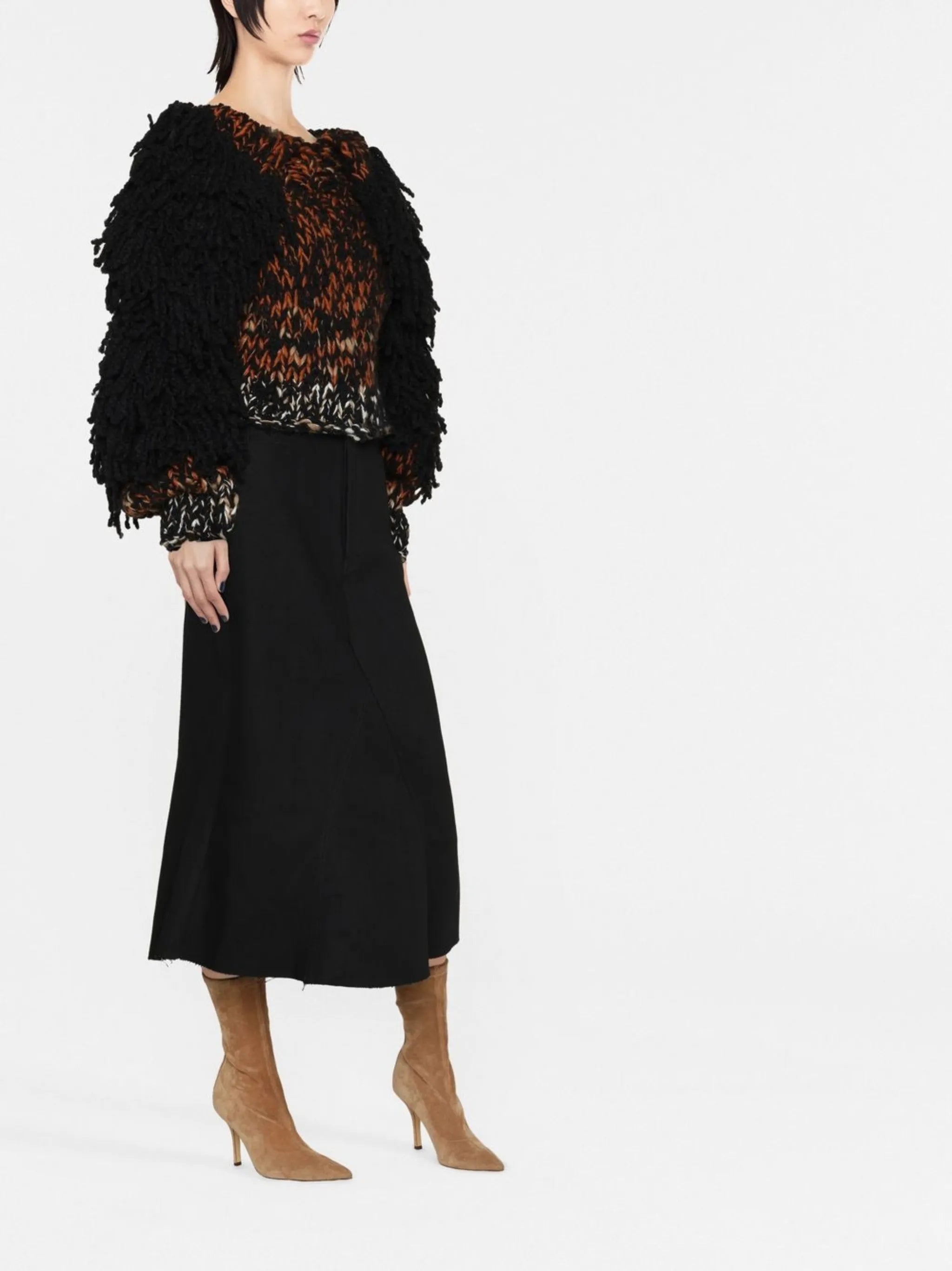Yeti fringe-detail jumper
