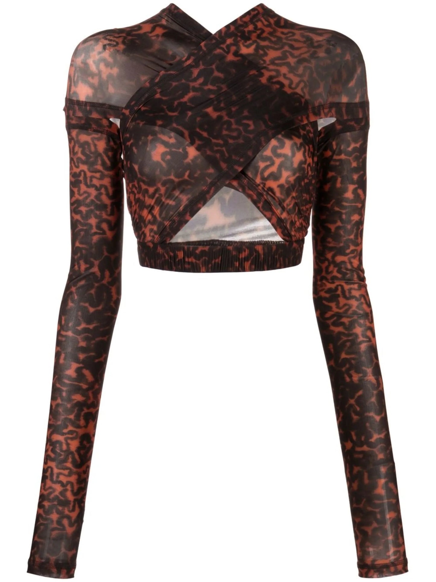 crossover leopard-print top