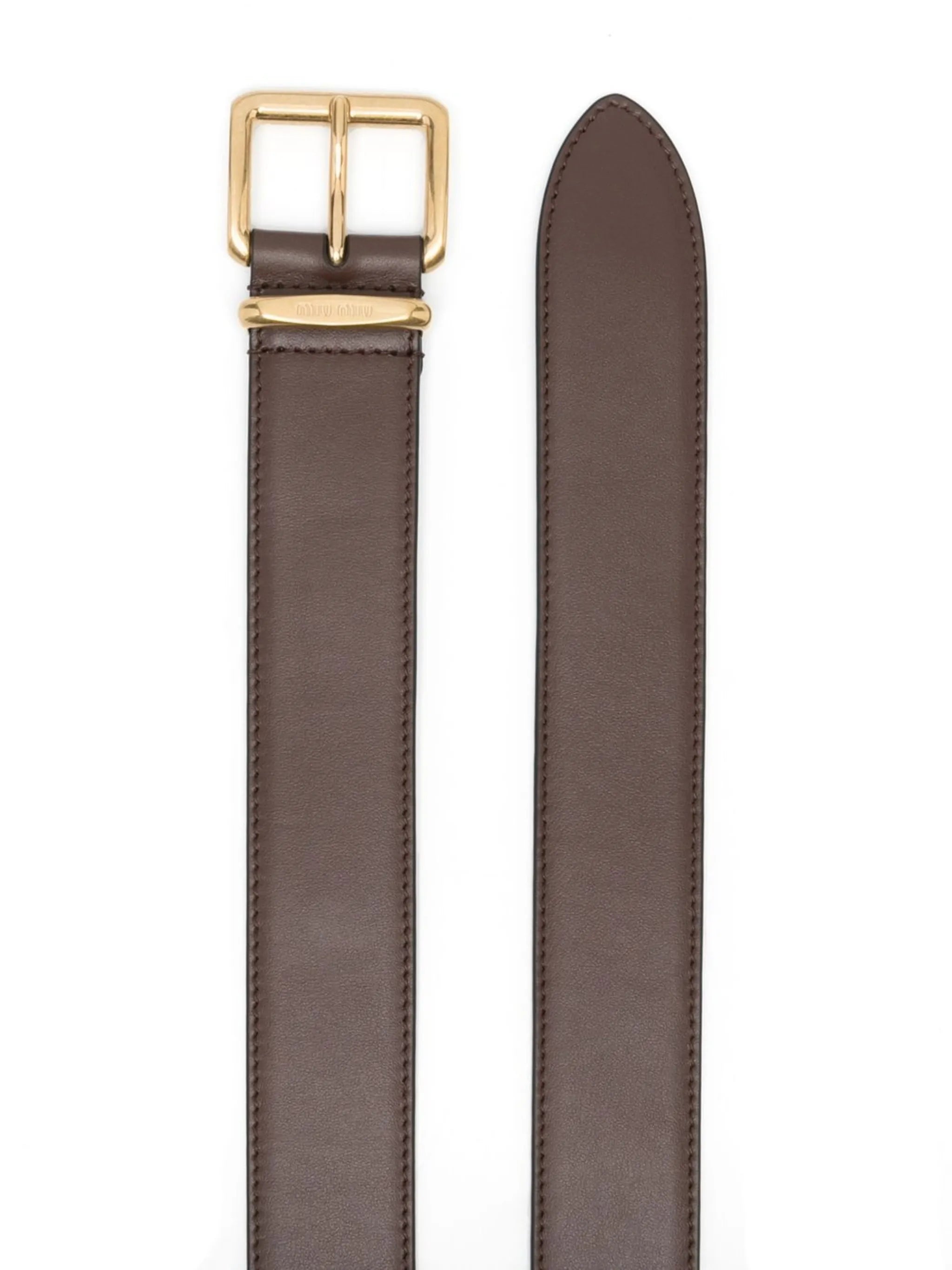 engraved-logo leather belt