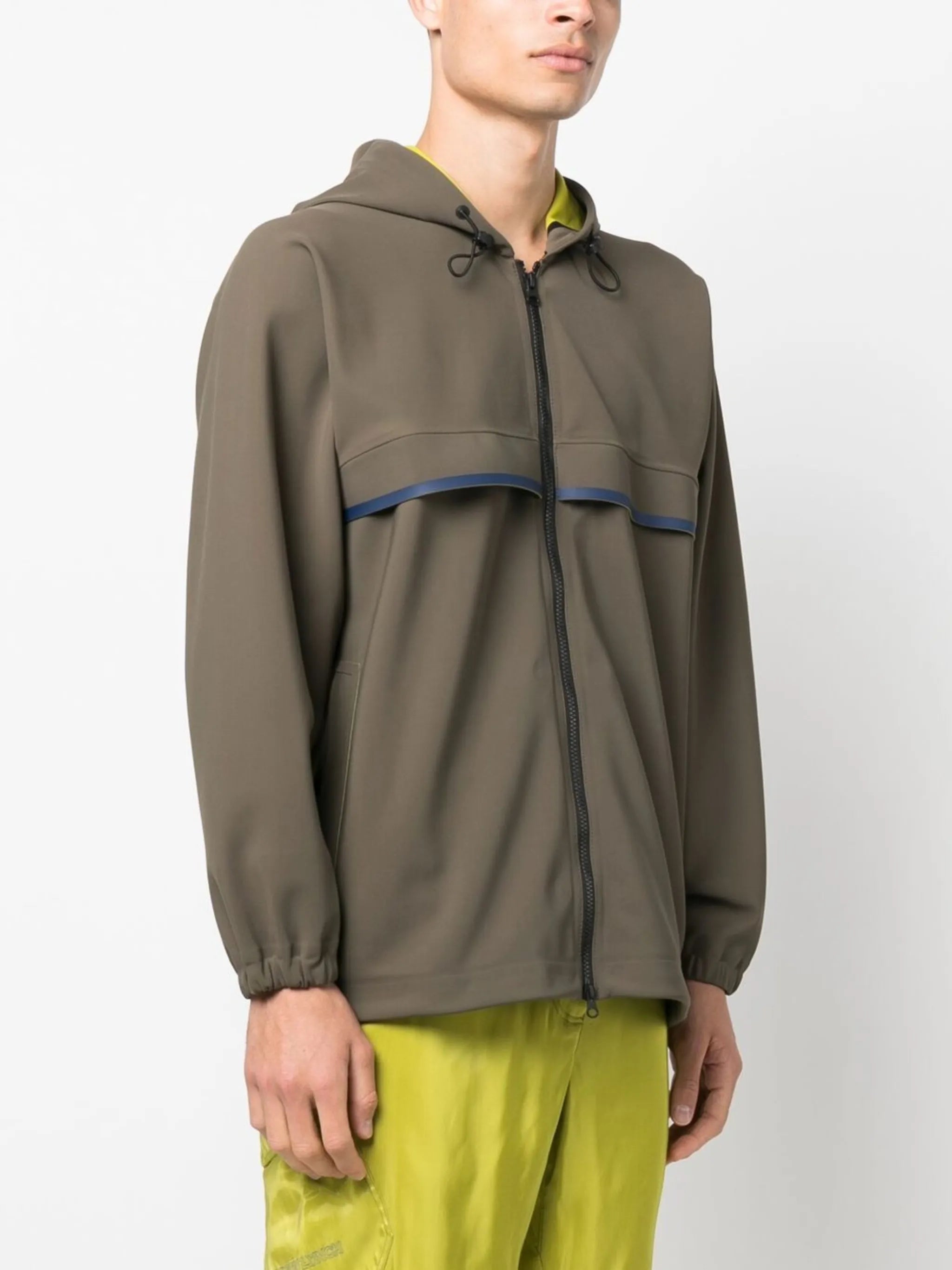 storm-flap detail hooded windbreaker