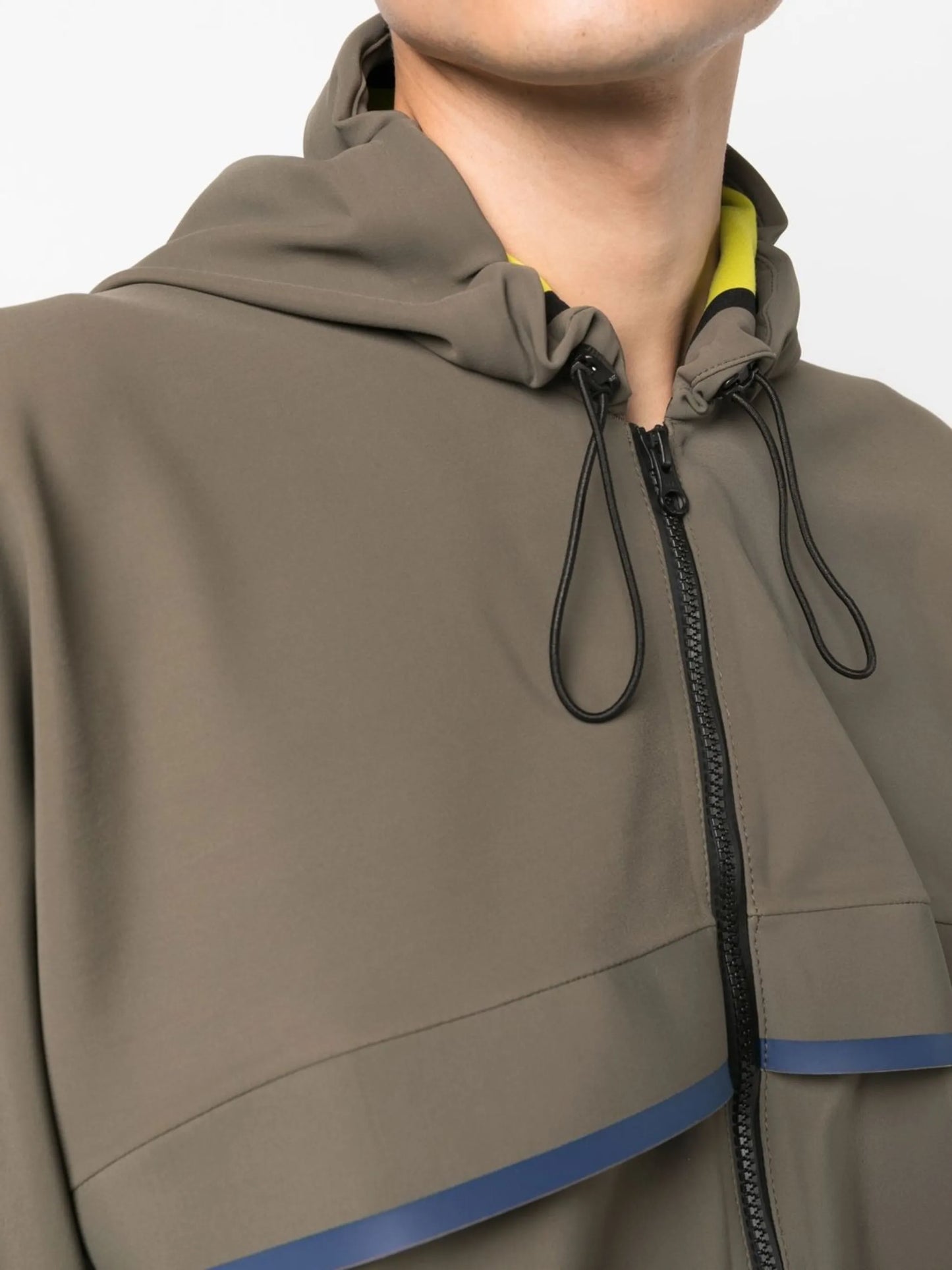 storm-flap detail hooded windbreaker