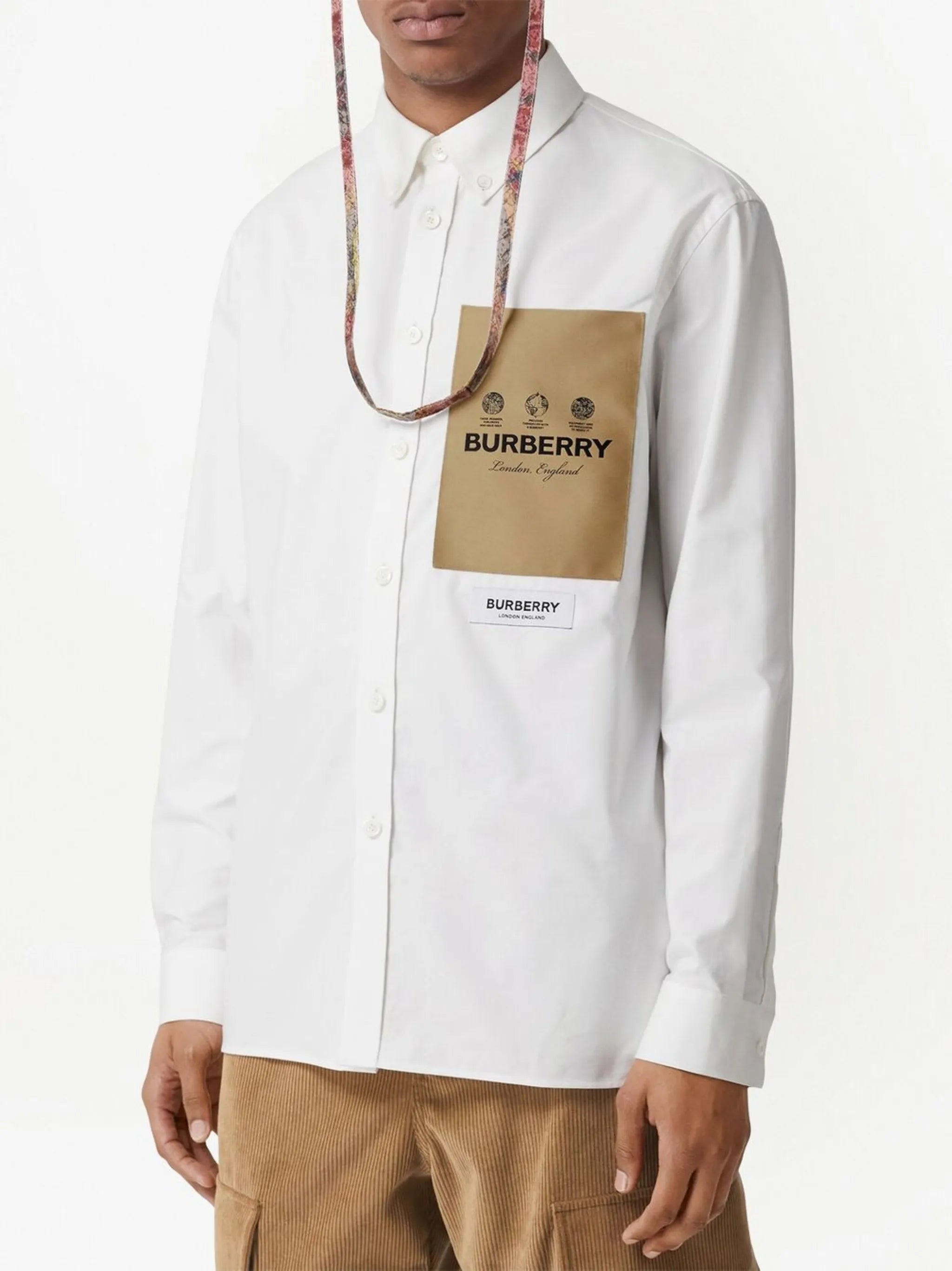 logo-patch cotton shirt