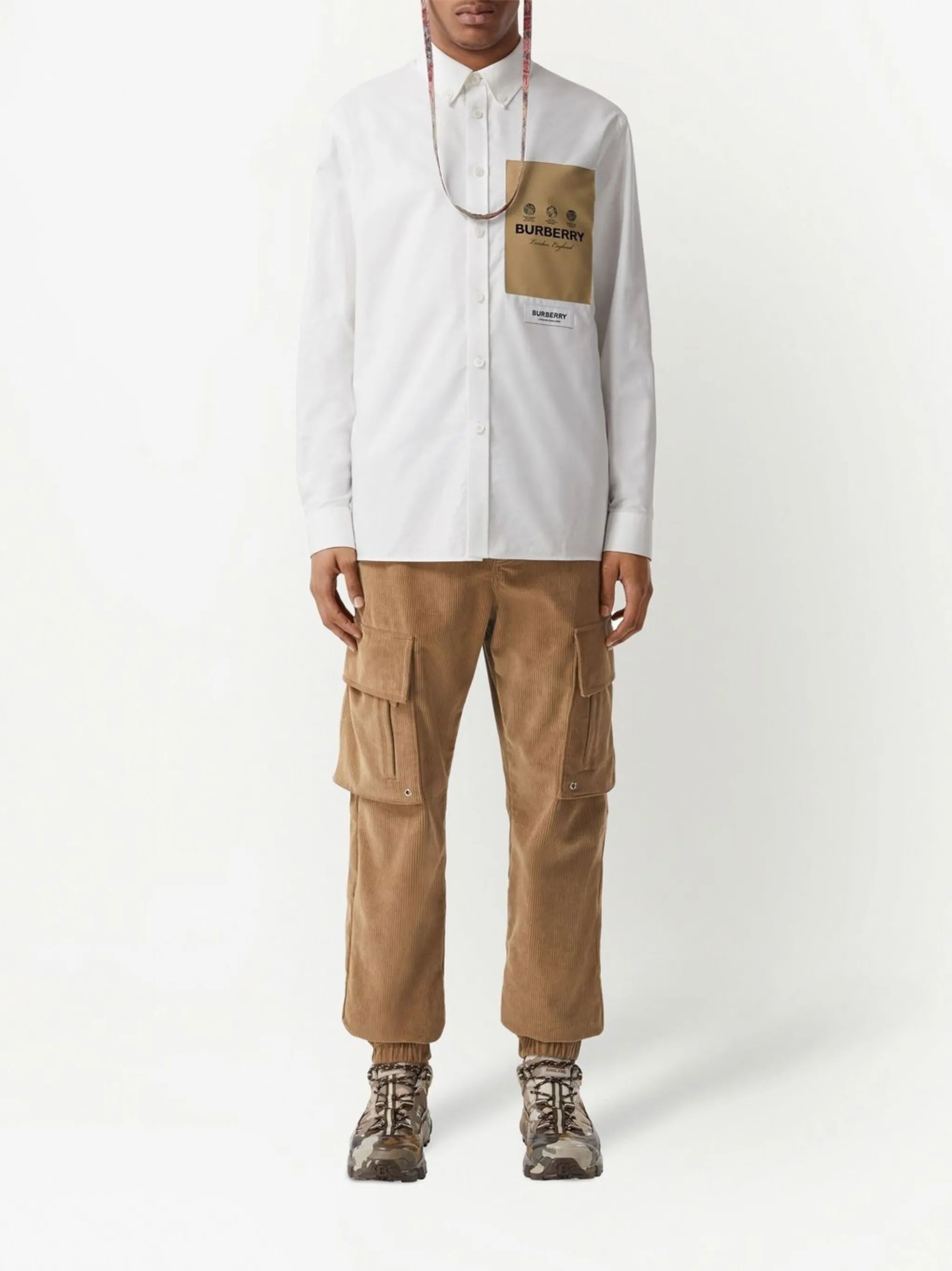 logo-patch cotton shirt