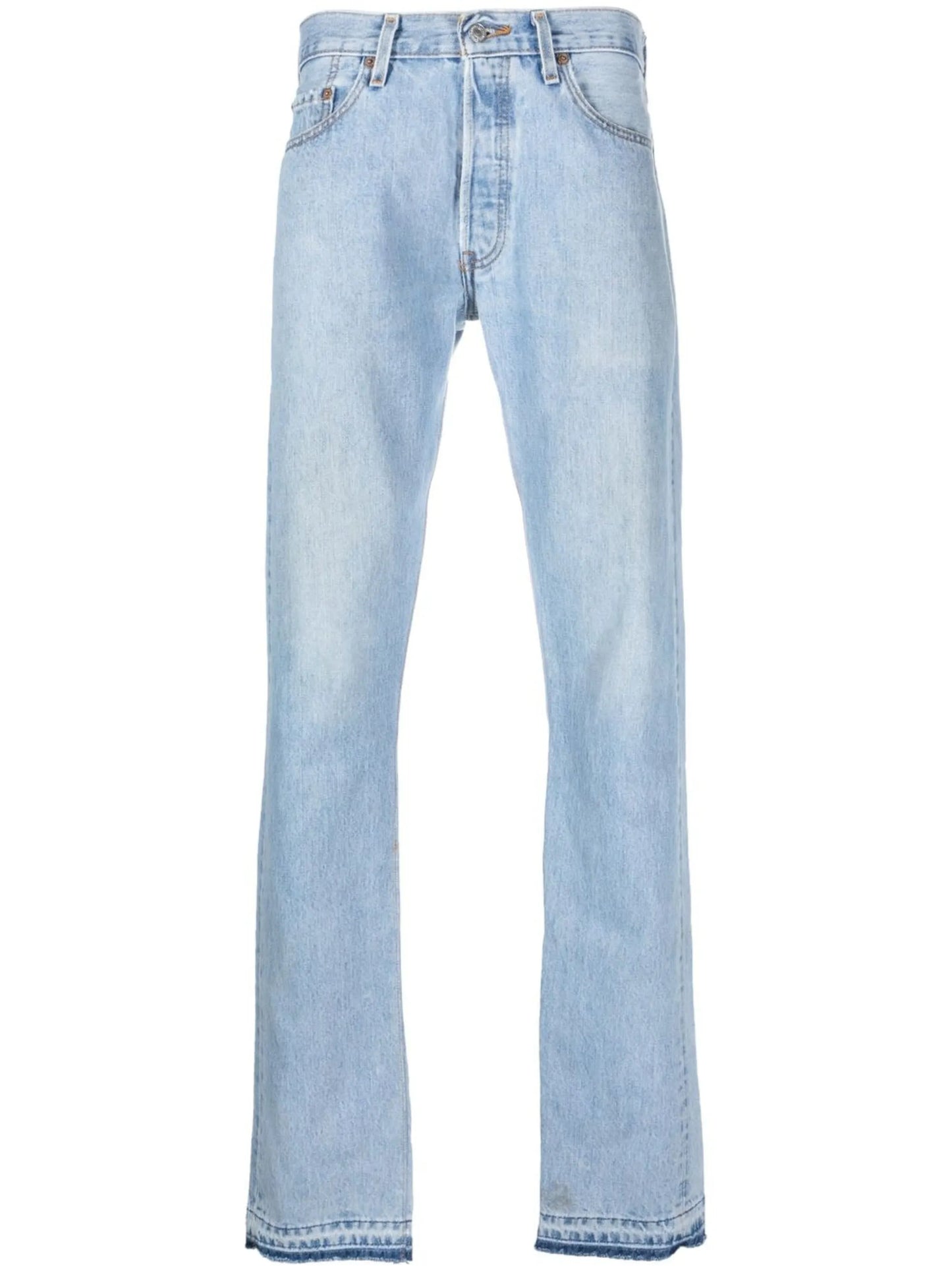 light-wash distressed jeans