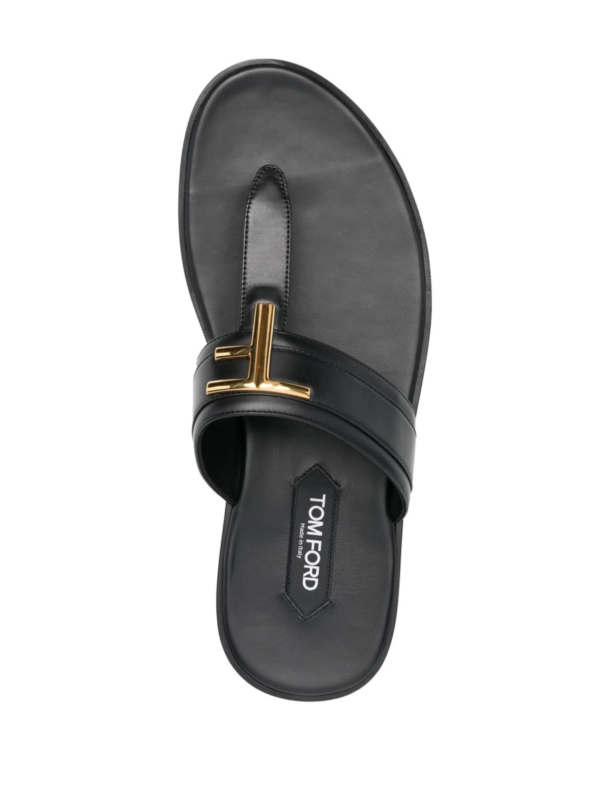 logo-plaque leather sandals