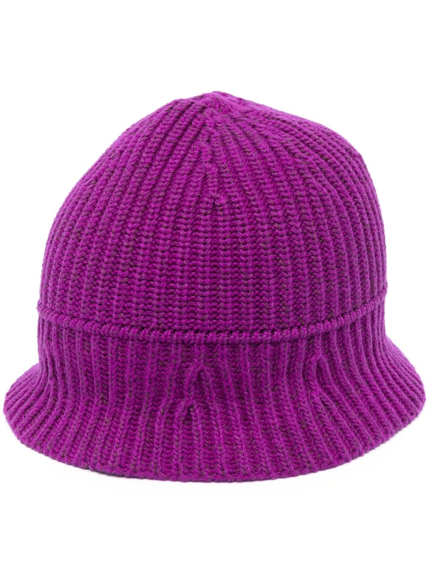 logo-appliqué knitted bucket hat