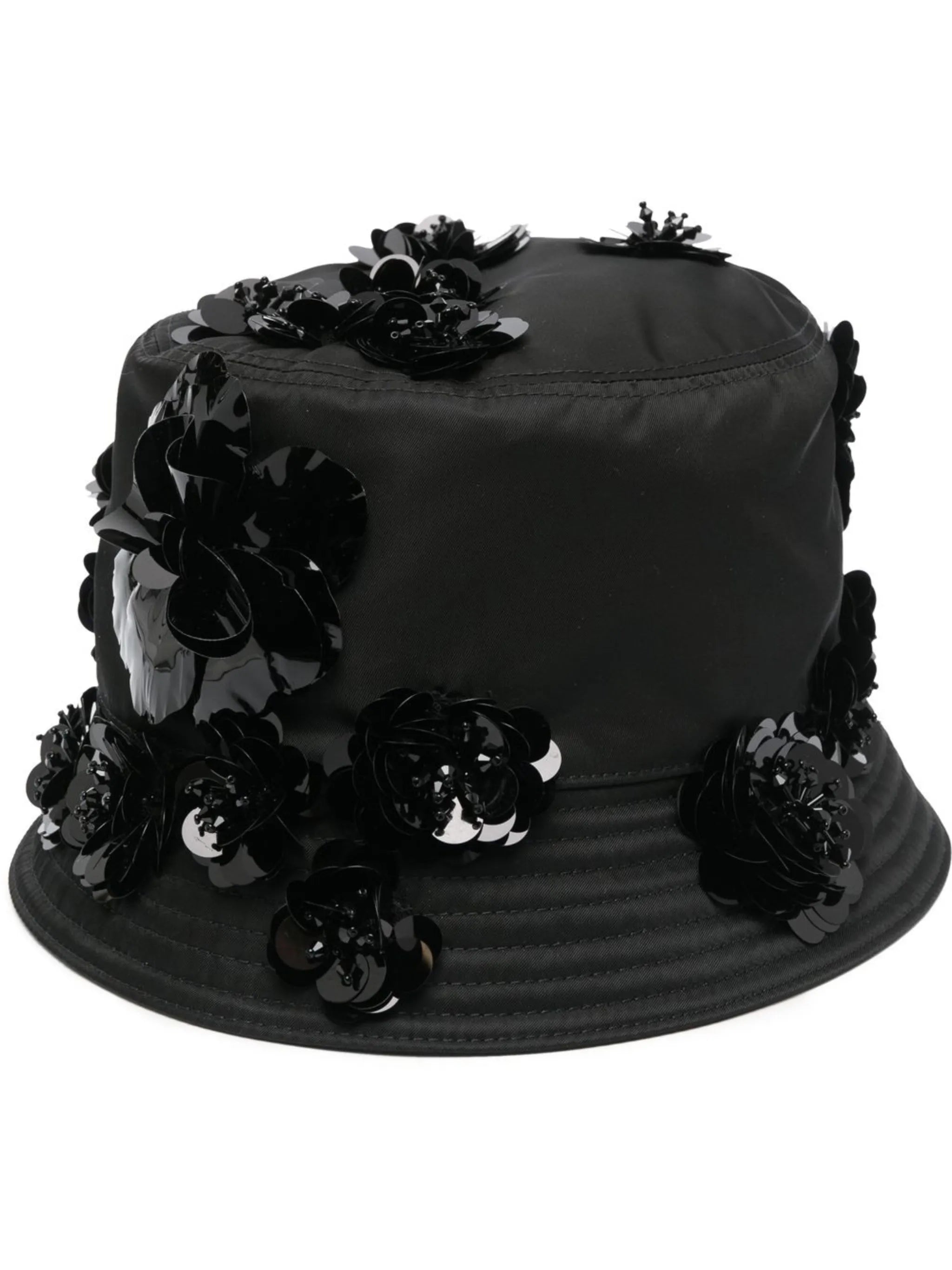 Re-Nylon floral-appliqué bucket hat