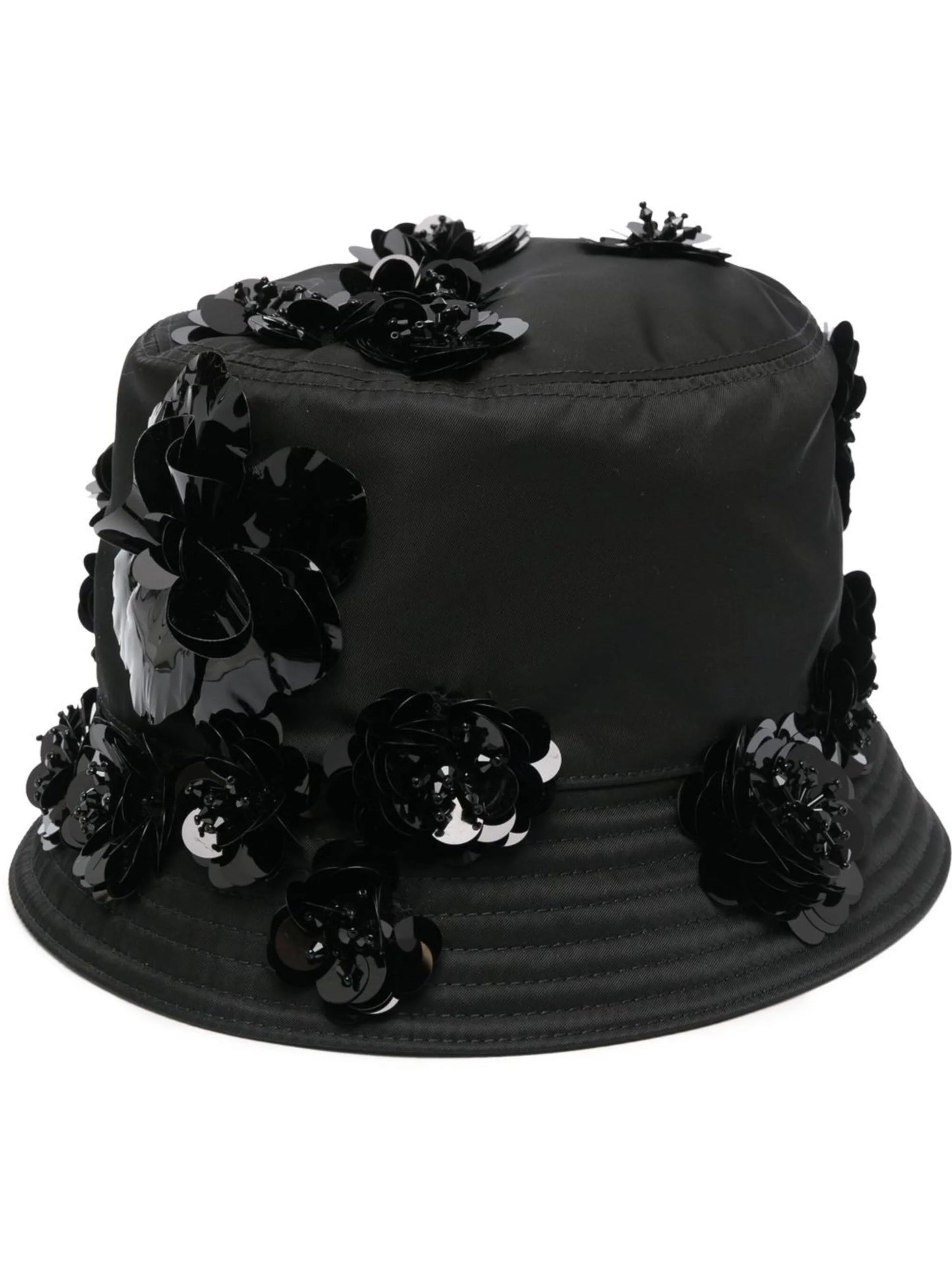 Re-Nylon floral-appliqué bucket hat