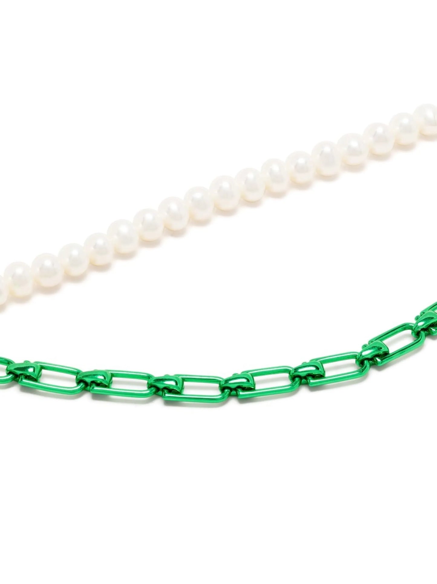 sterling-silver pearl chain-link necklace