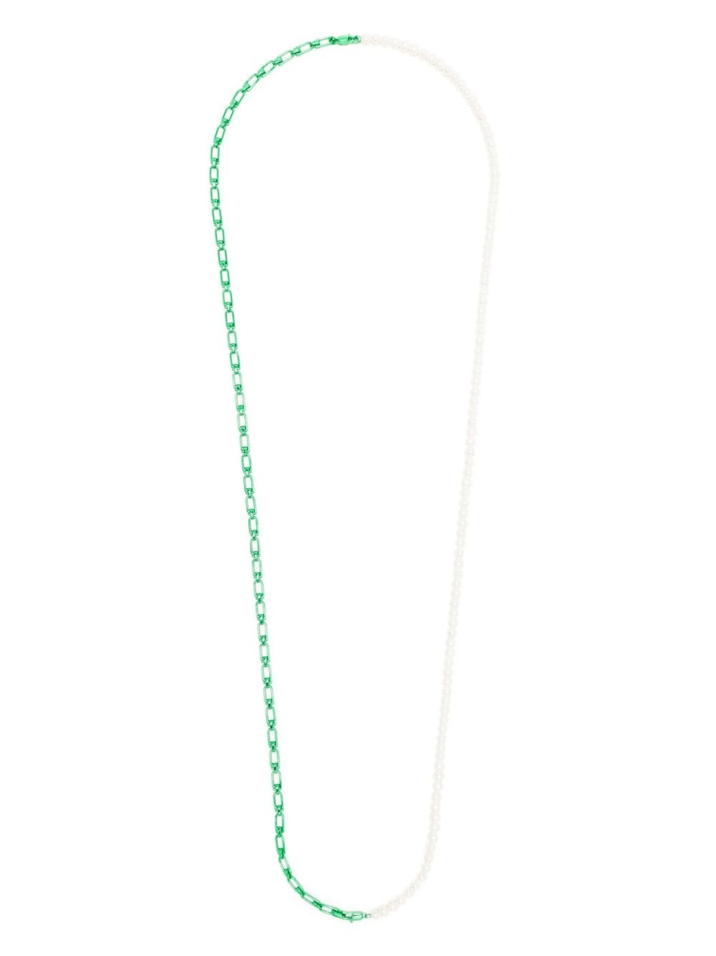 sterling-silver pearl chain-link necklace