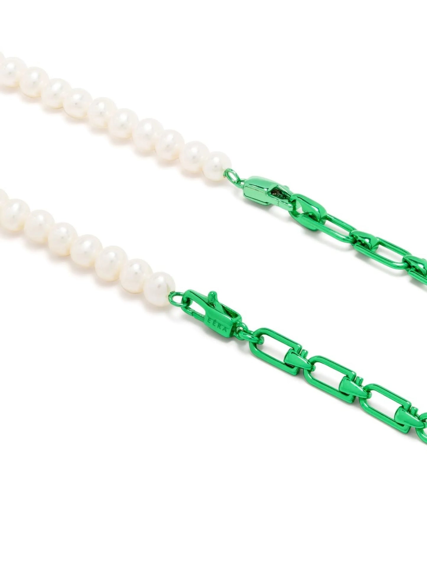 sterling-silver pearl chain-link necklace