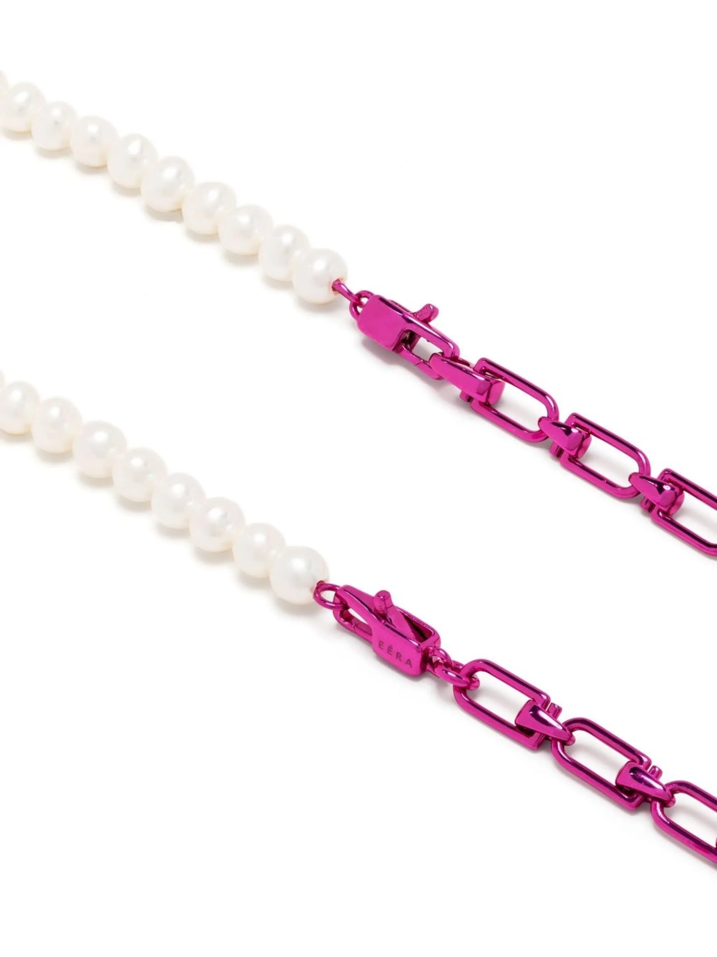 18kt white gold enamel and pearl necklace