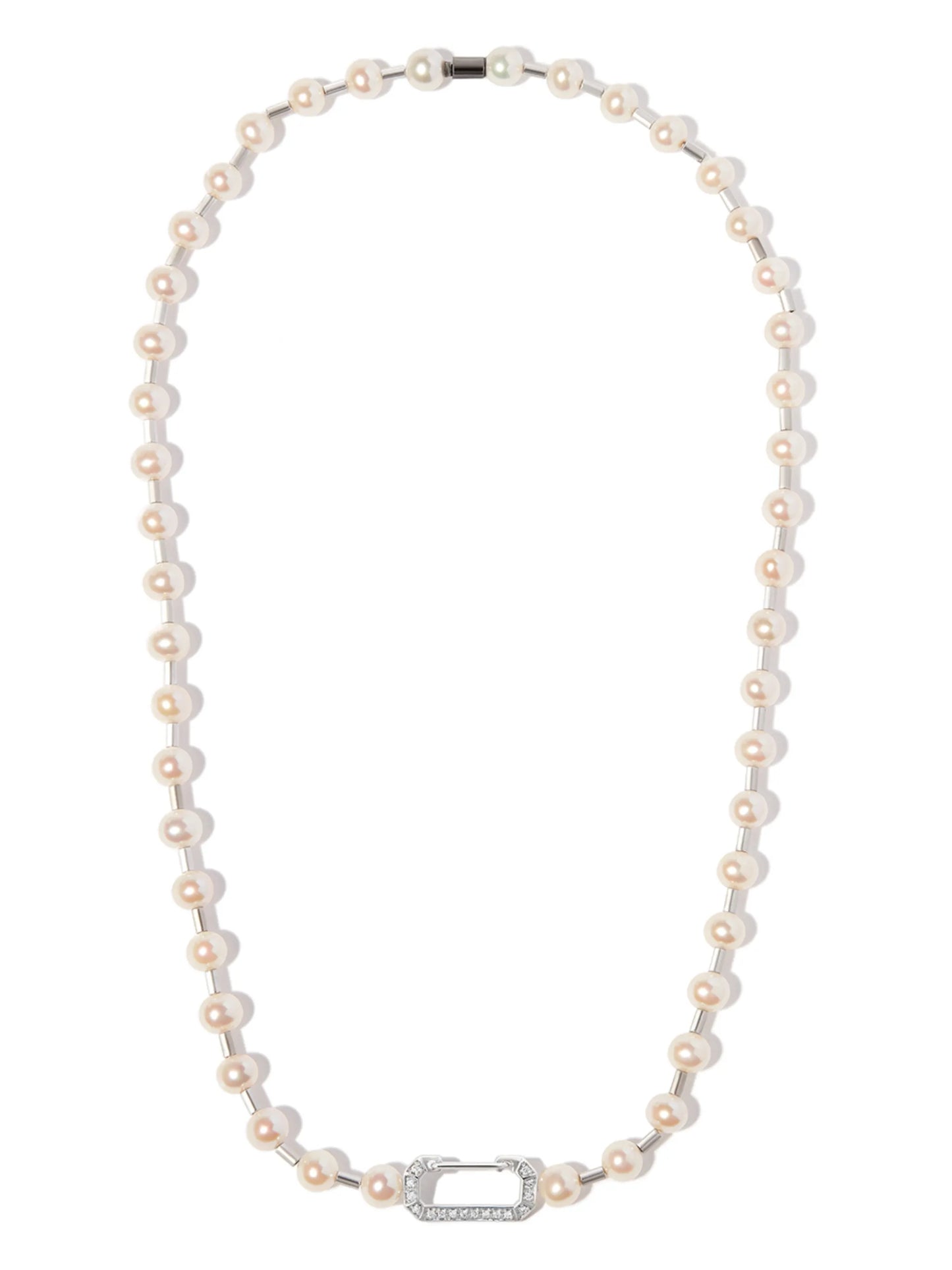 18kt white gold diamond and pearl necklace