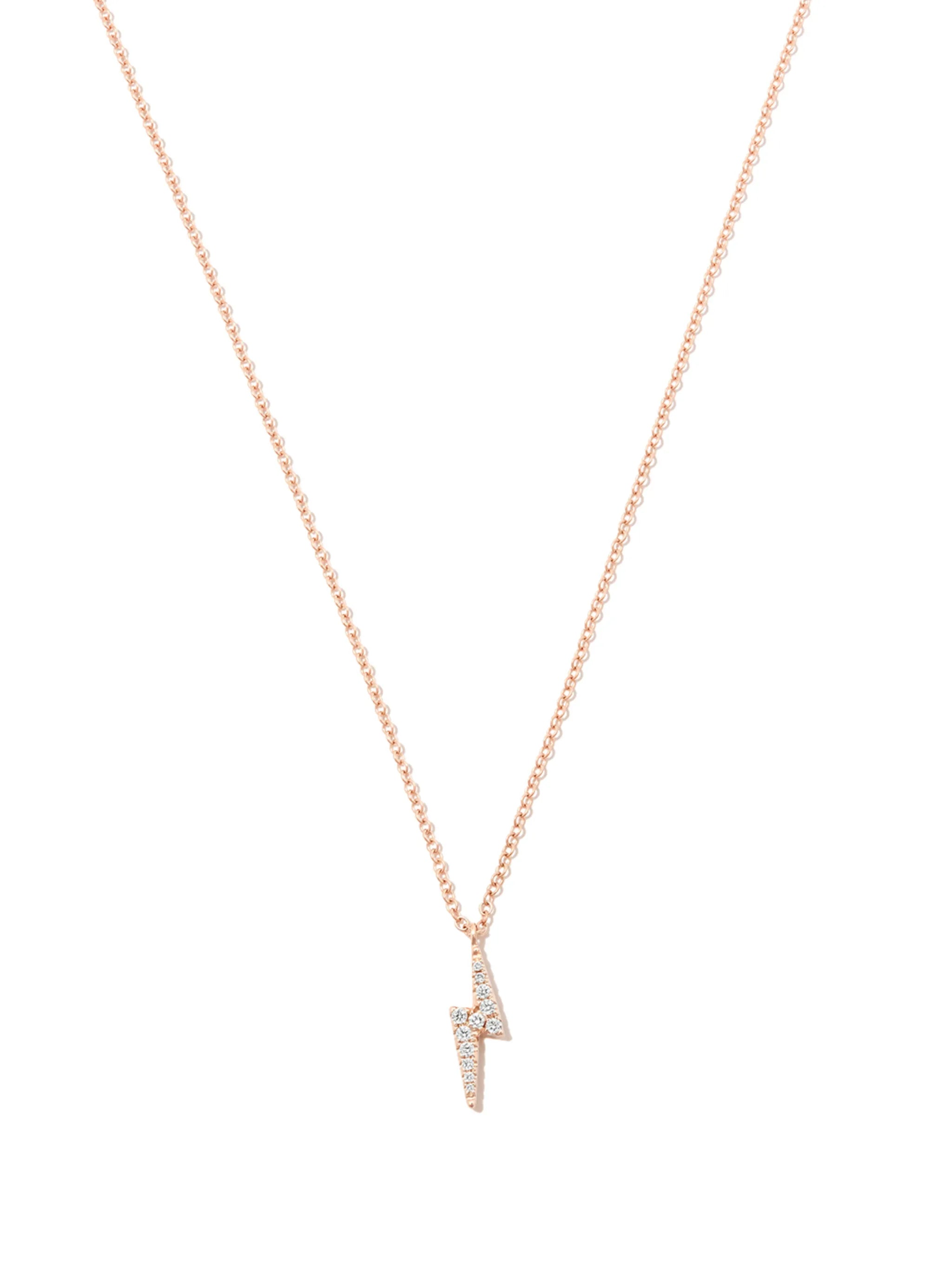 18kt rose gold Lightning Bolt diamond necklace