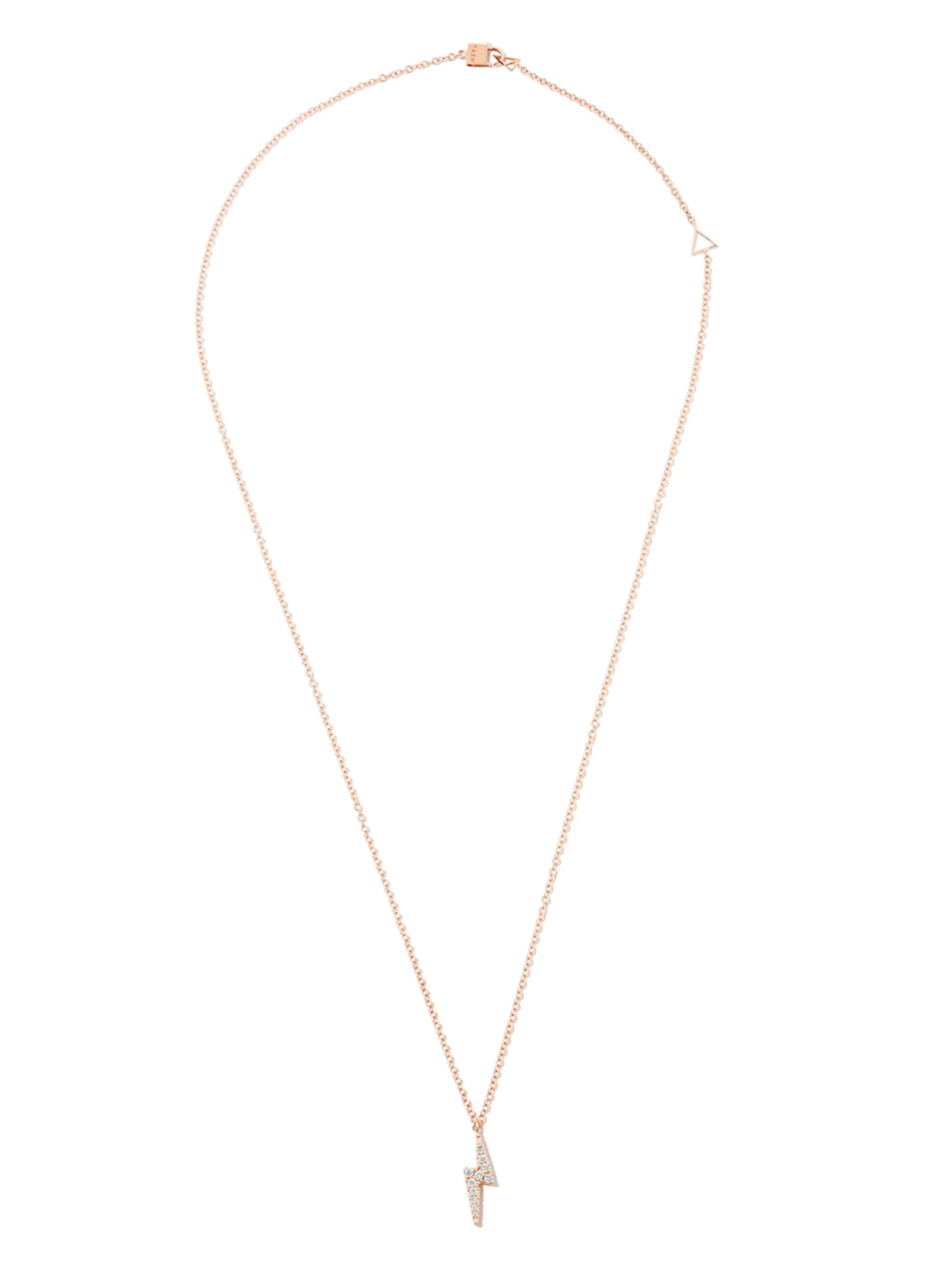18kt rose gold Lightning Bolt diamond necklace