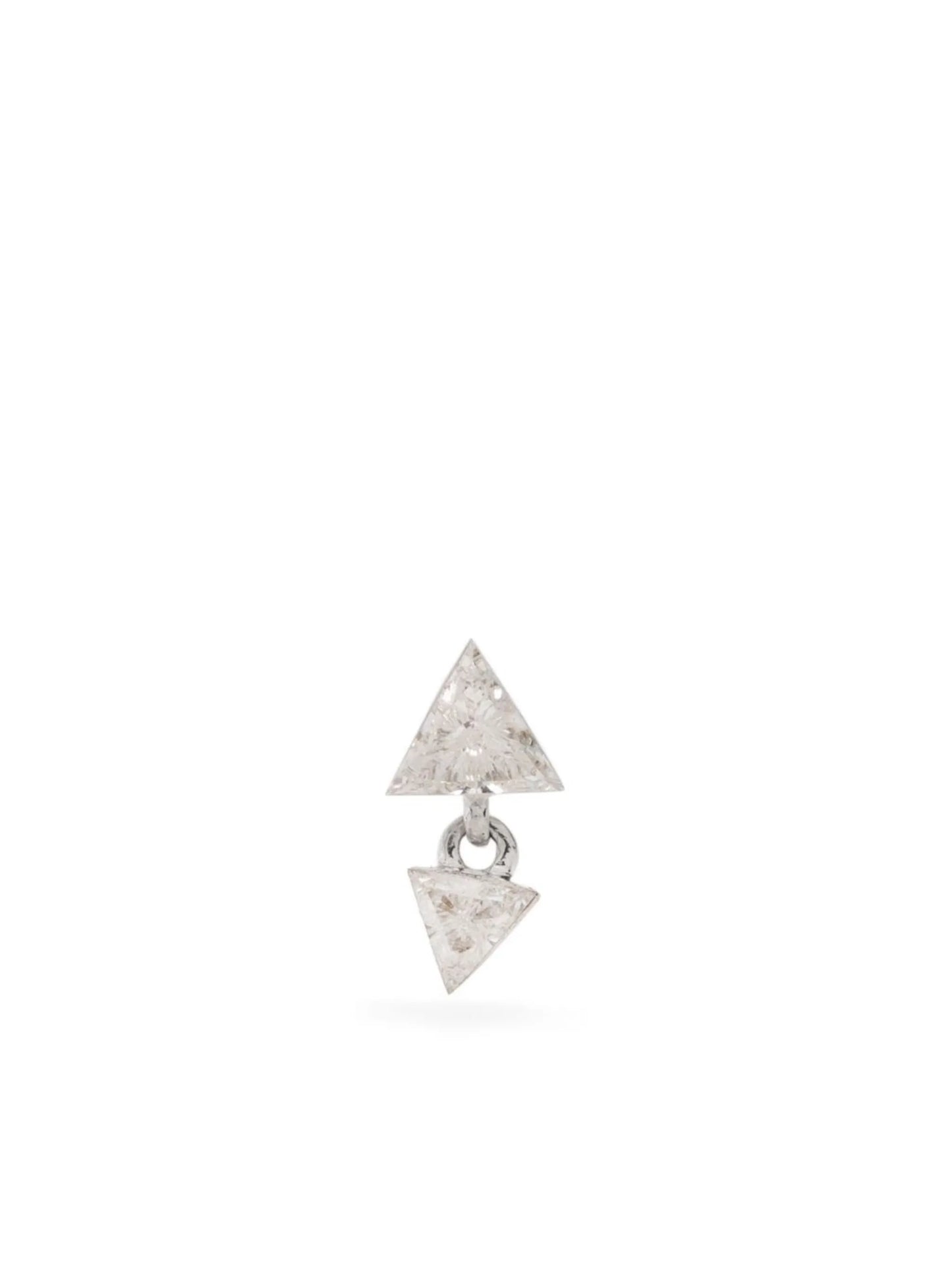 18kt white gold Triangle diamond drop earring