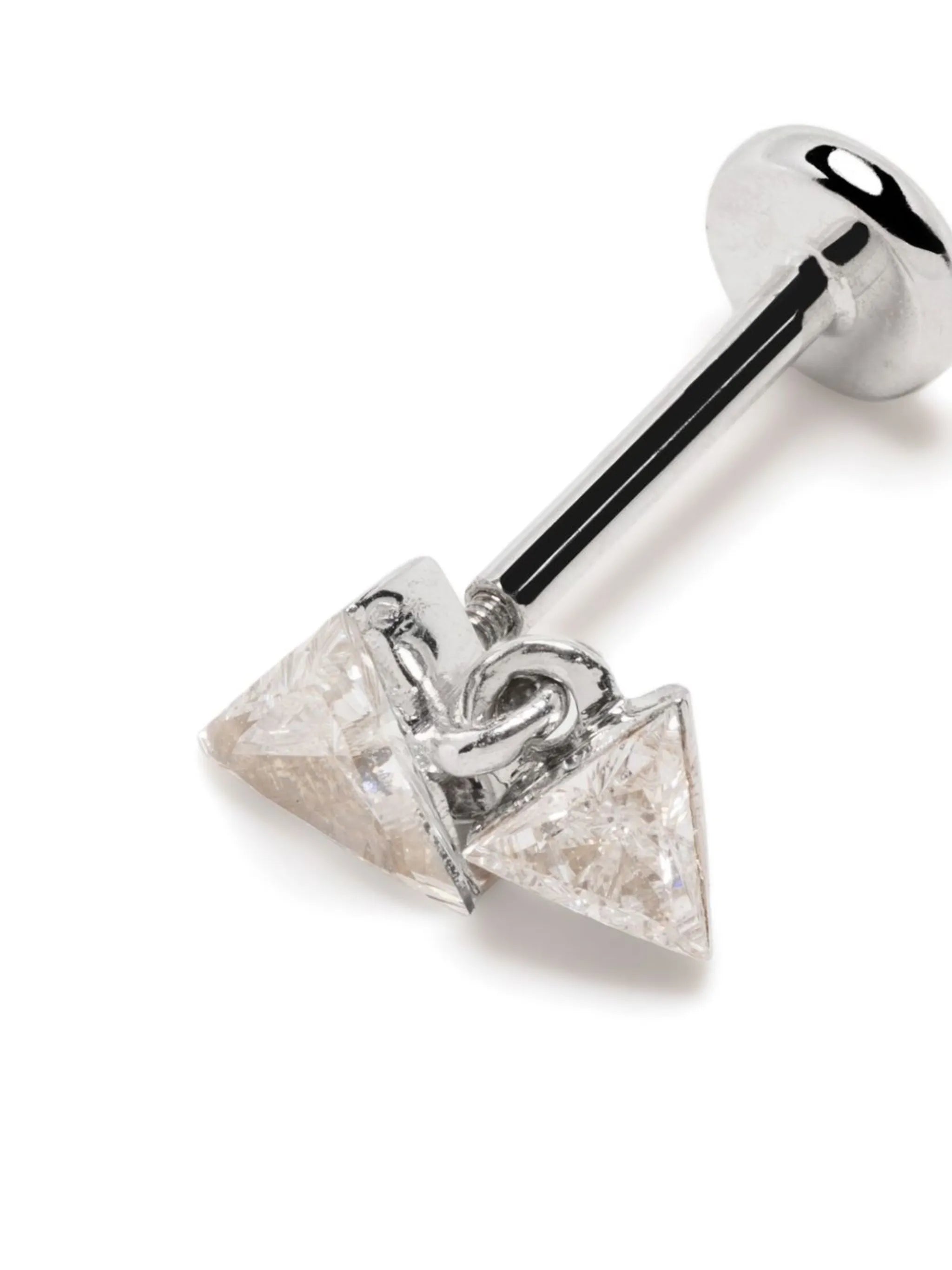 18kt white gold Triangle diamond drop earring
