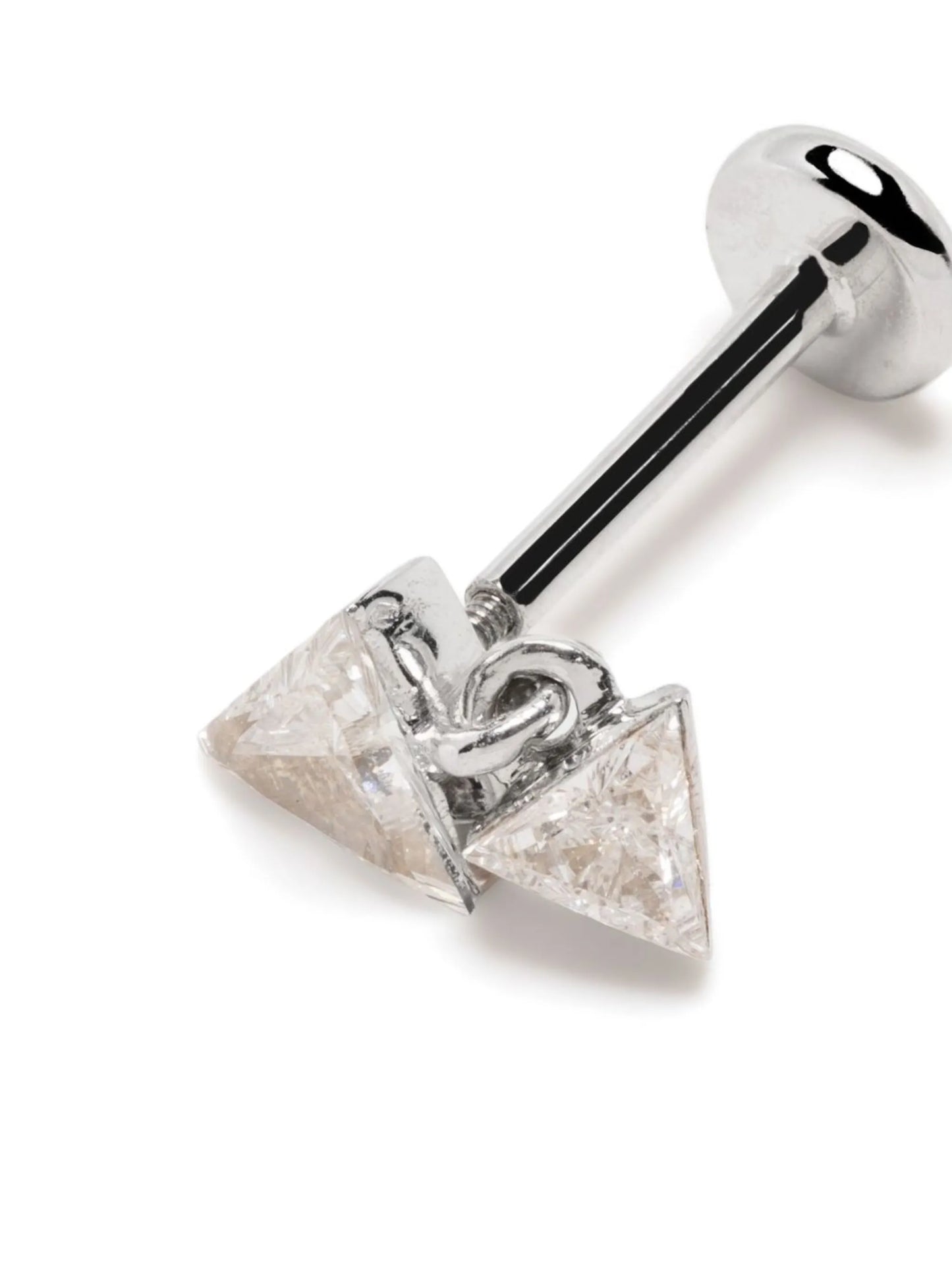 18kt white gold Triangle diamond drop earring