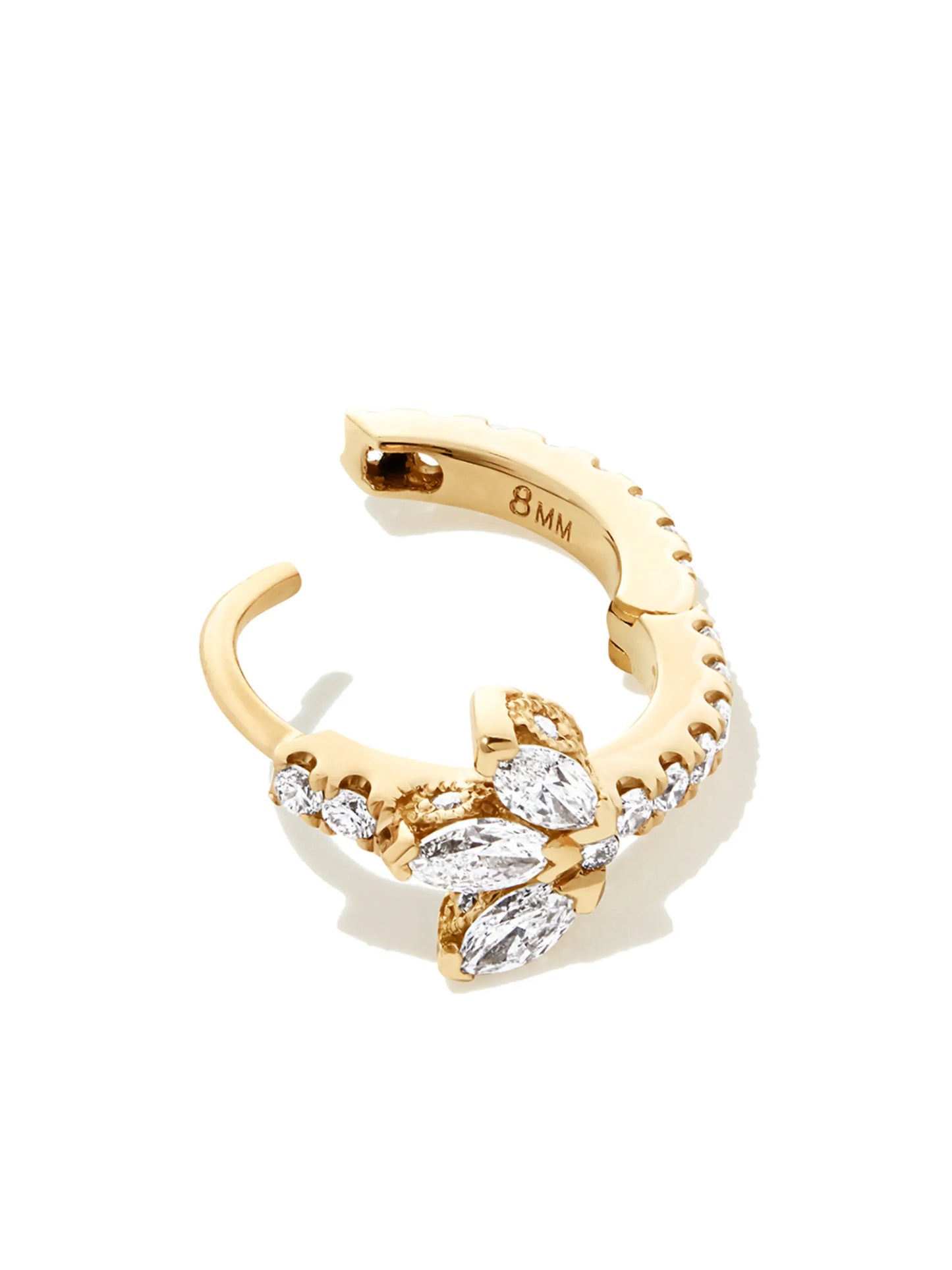 18kt yellow gold Lotus Eternity hoop earring