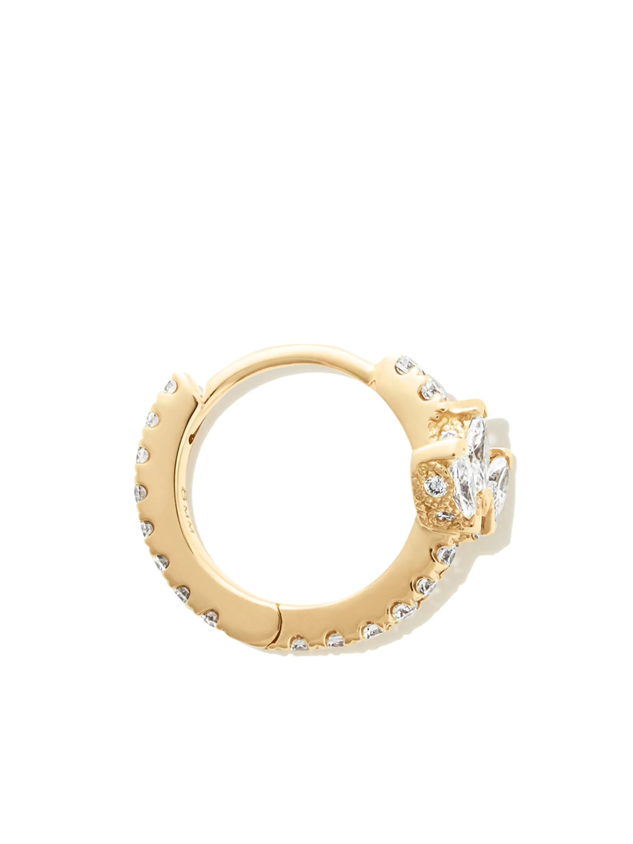 18kt yellow gold Lotus Eternity hoop earring
