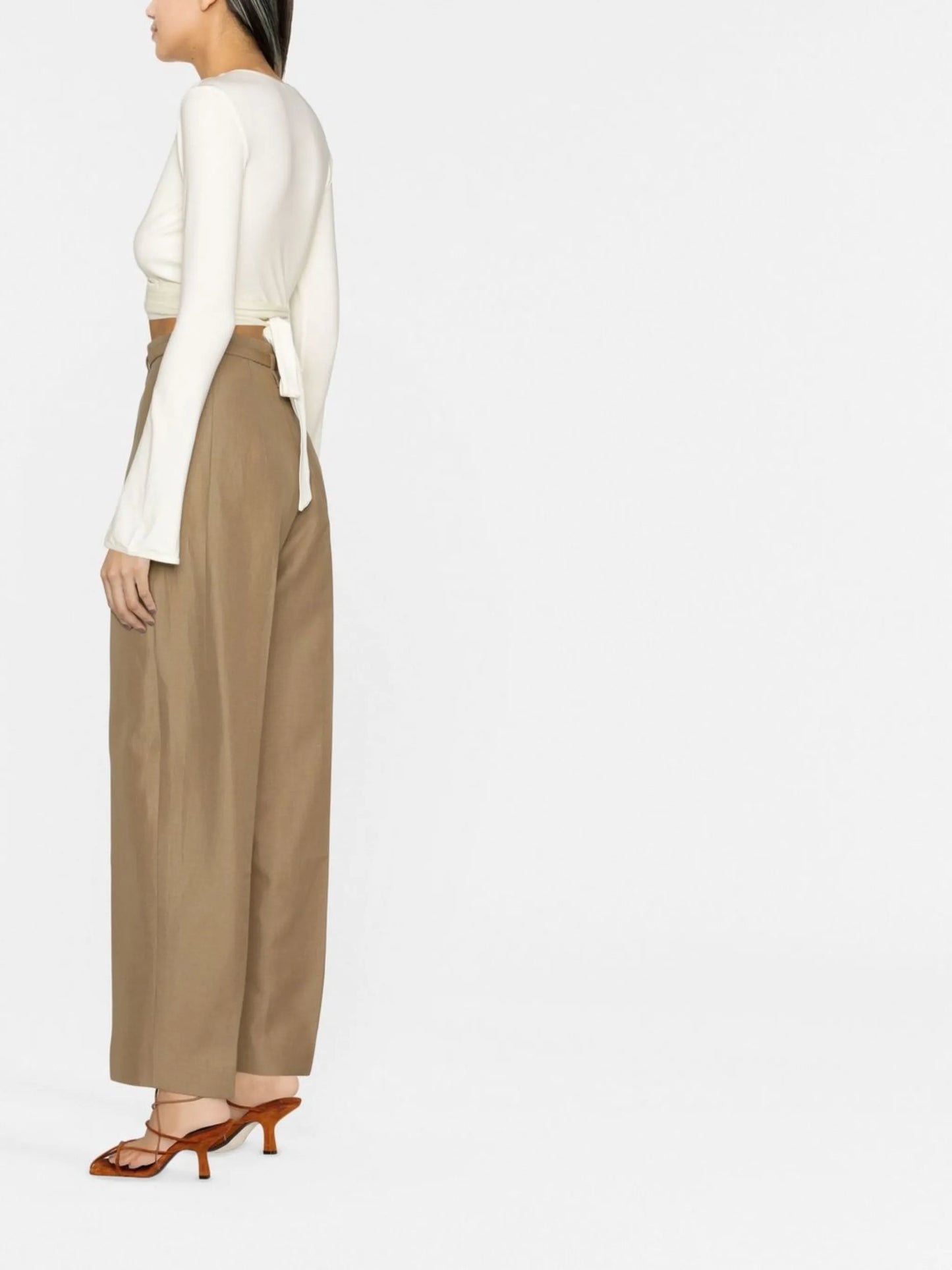 belted pleated trousers