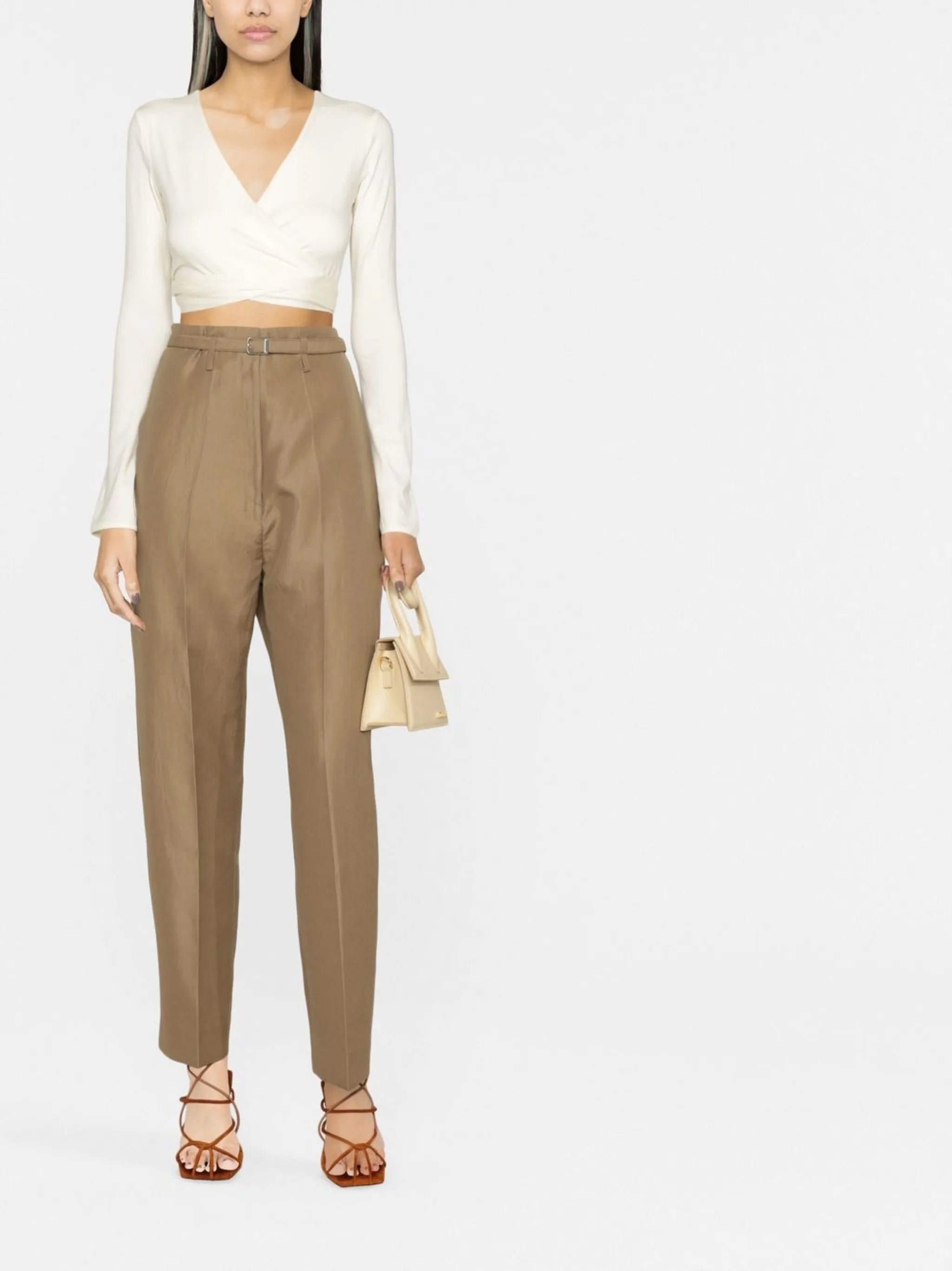 belted pleated trousers
