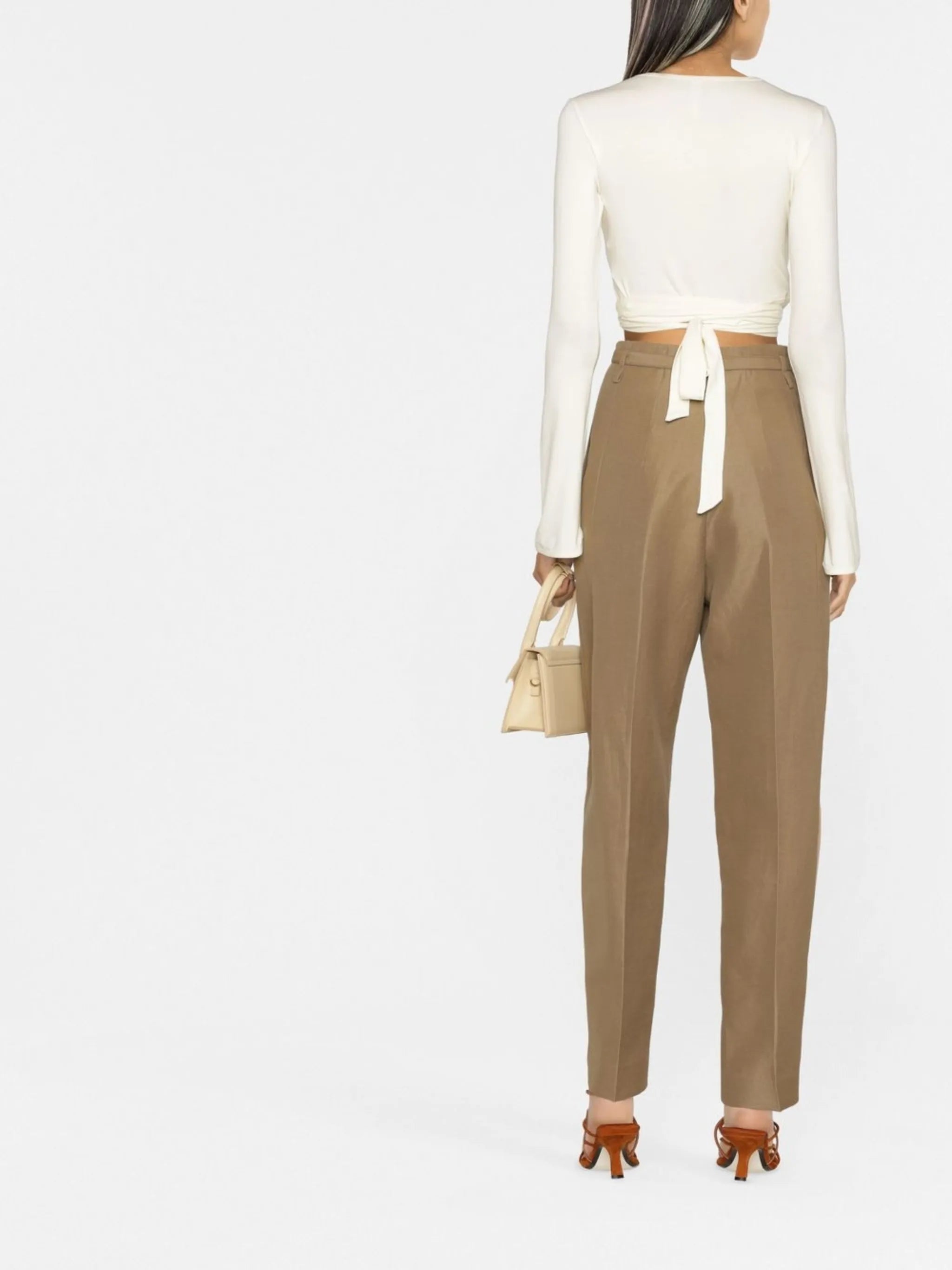 belted pleated trousers