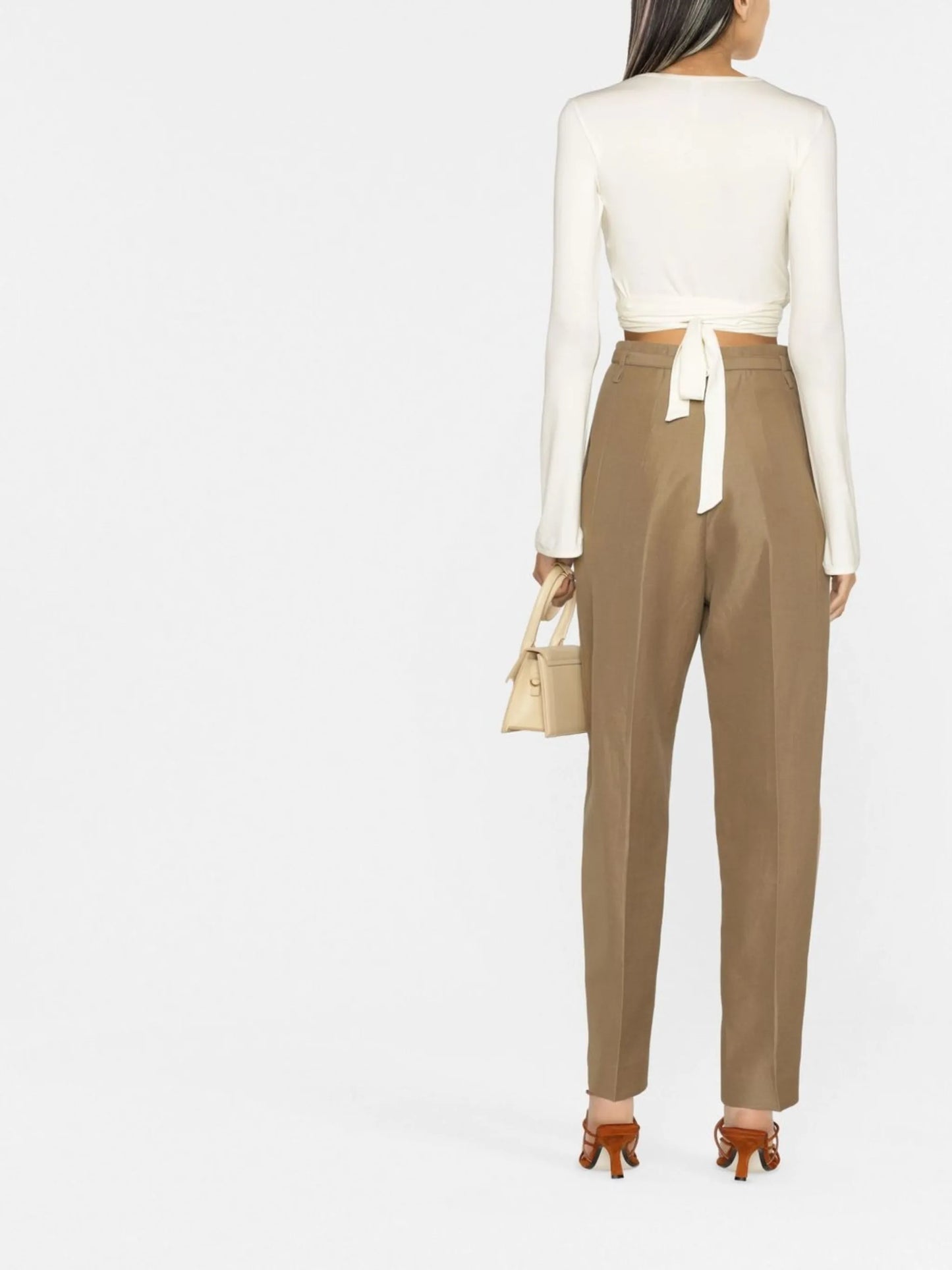 belted pleated trousers