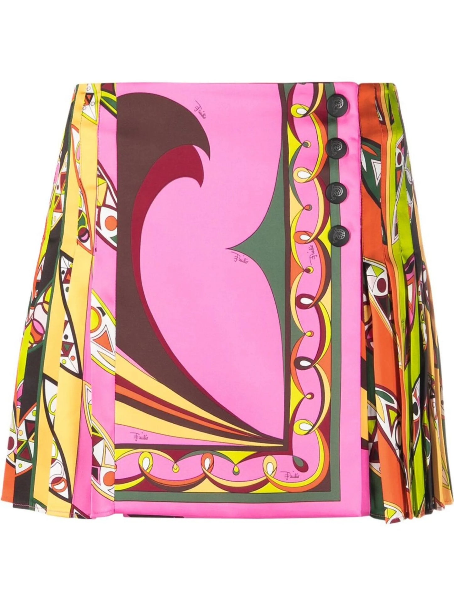 Girandole-print pleated miniskirt