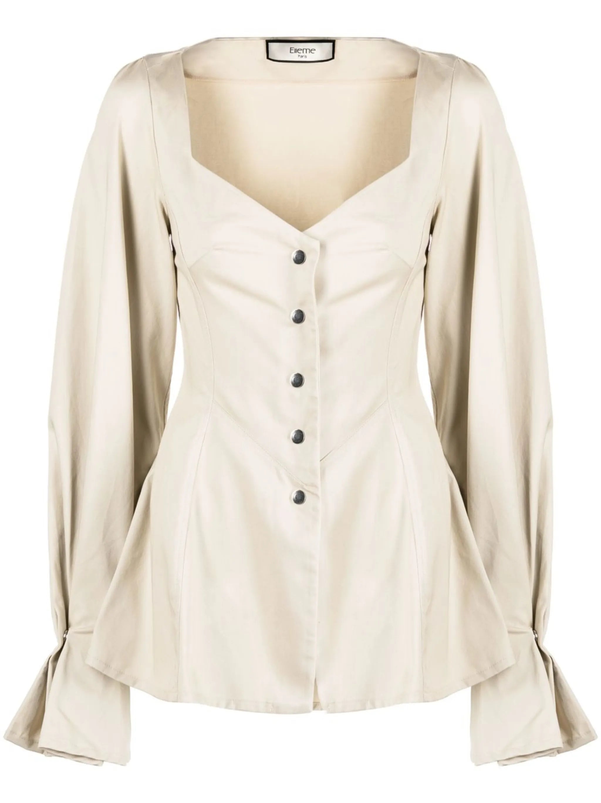 gathered-detail long-sleeve top