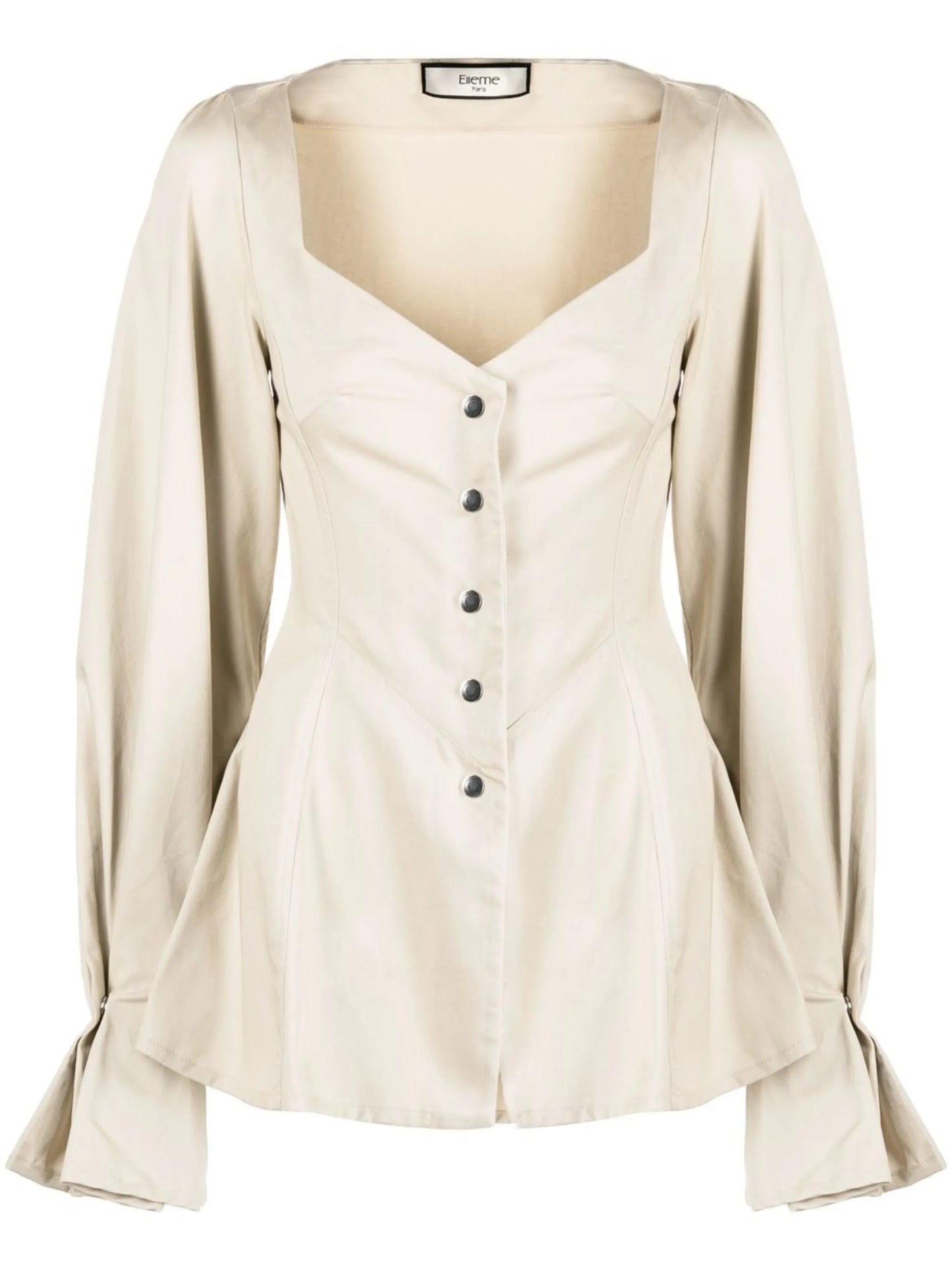 gathered-detail long-sleeve top