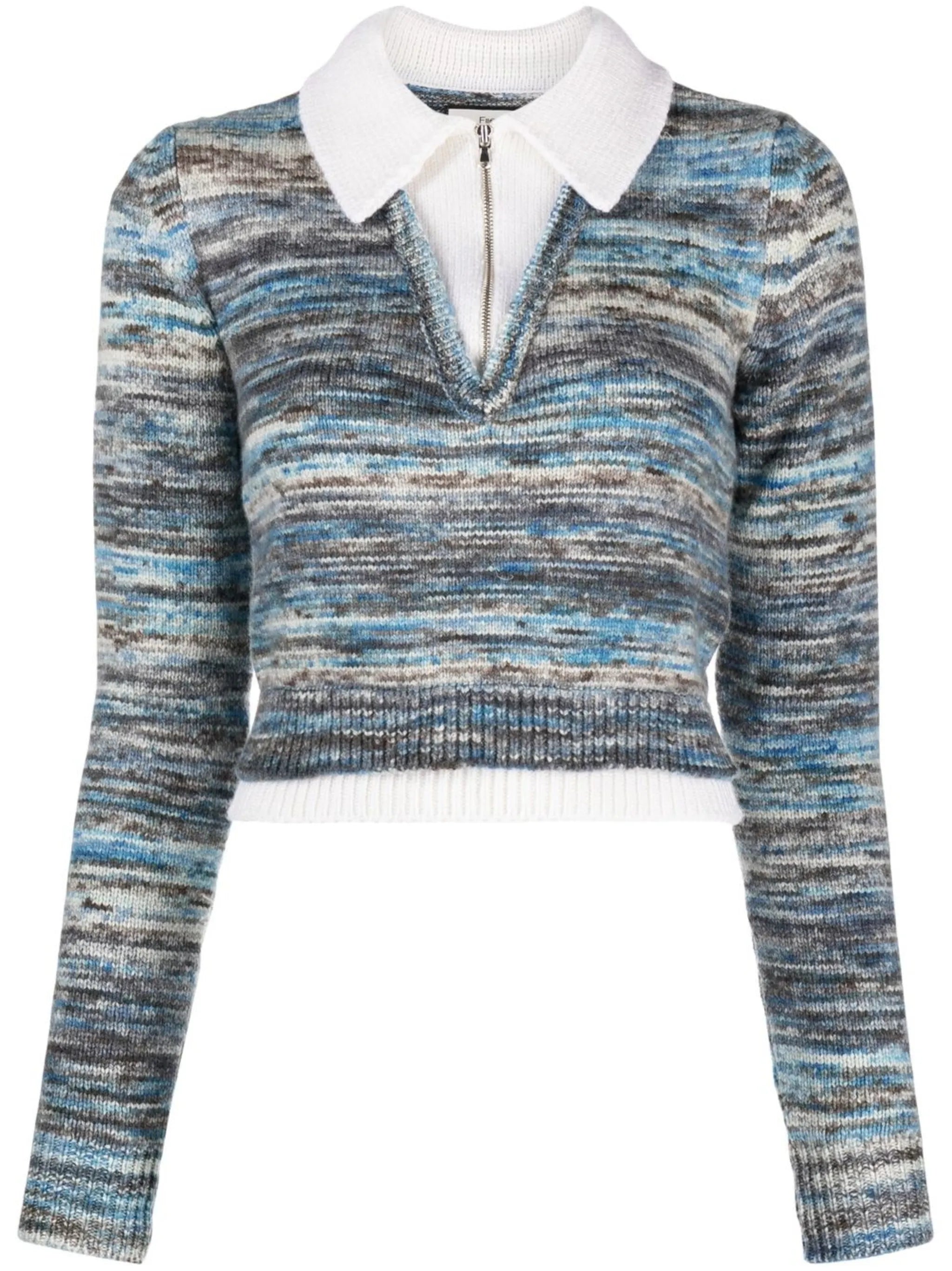 knitted long-sleeve top
