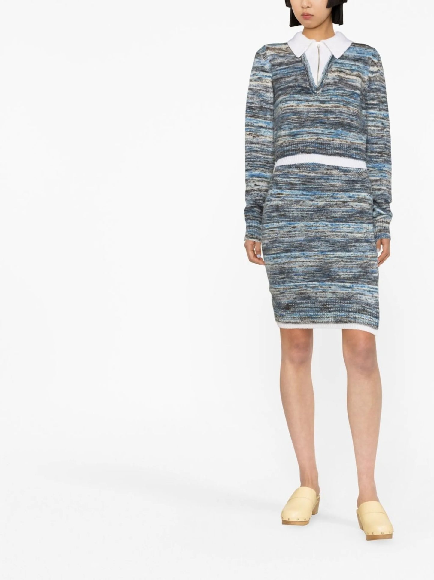 knitted long-sleeve top