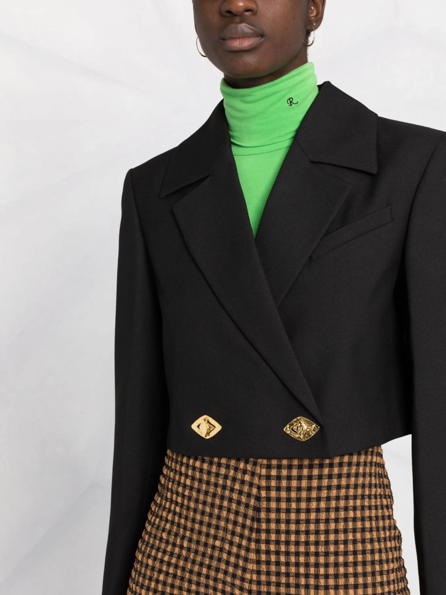 double-breasted cropped jacket