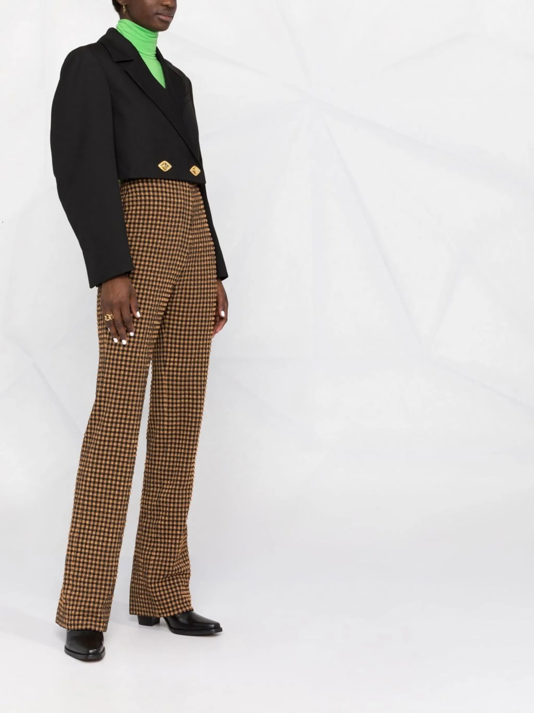 double-breasted cropped jacket