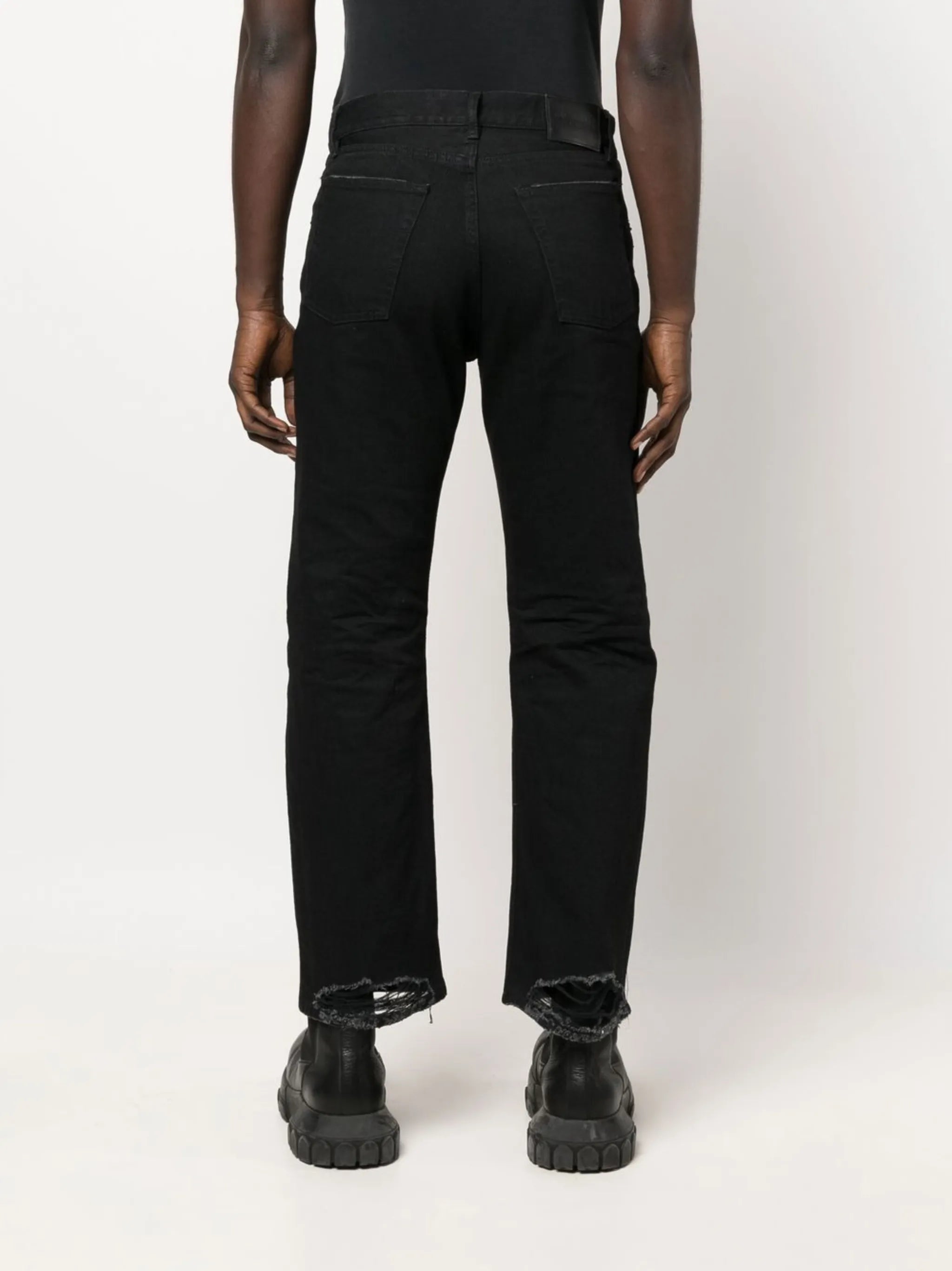 raw-cut slim-fit jeans