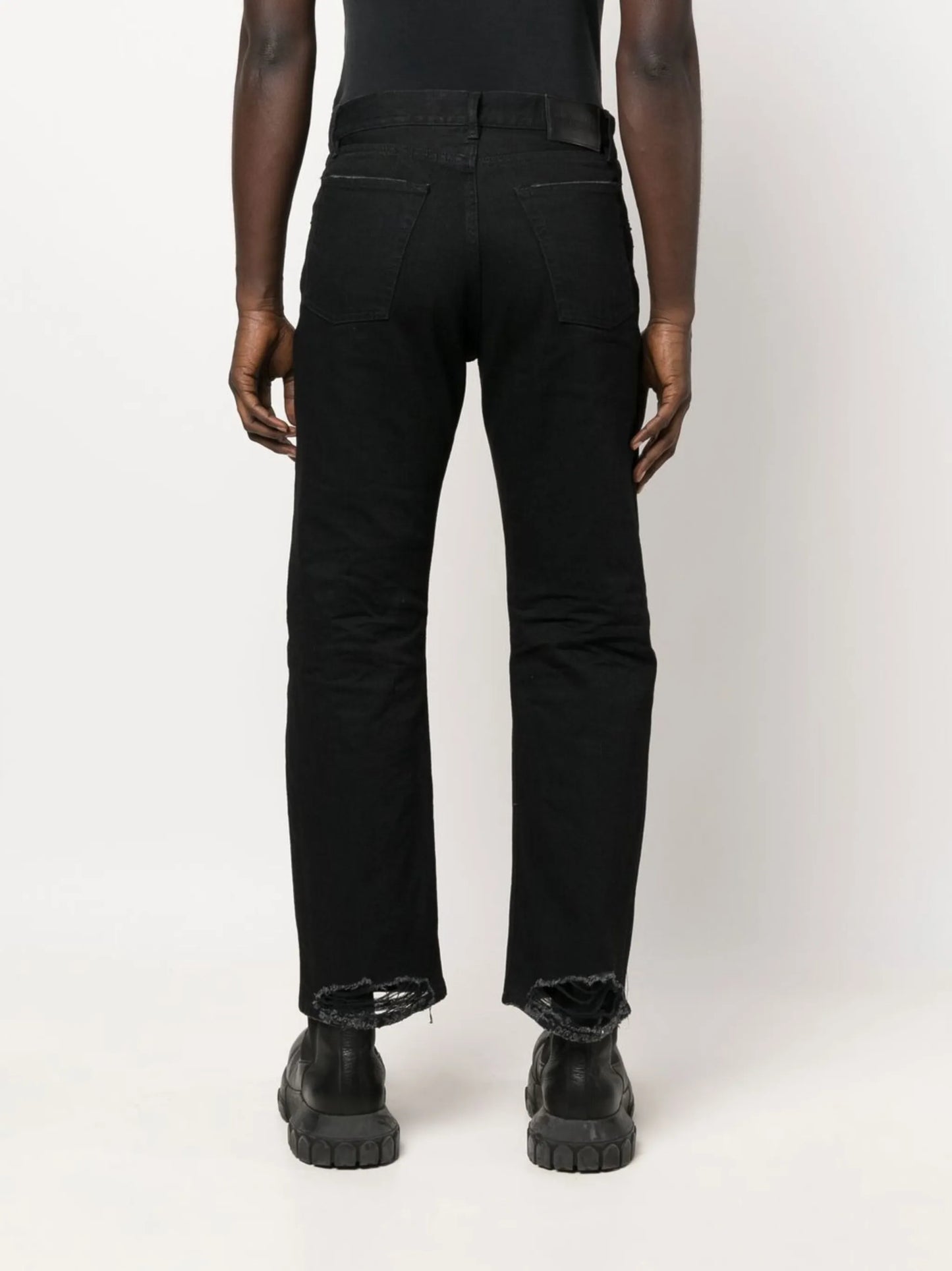raw-cut slim-fit jeans