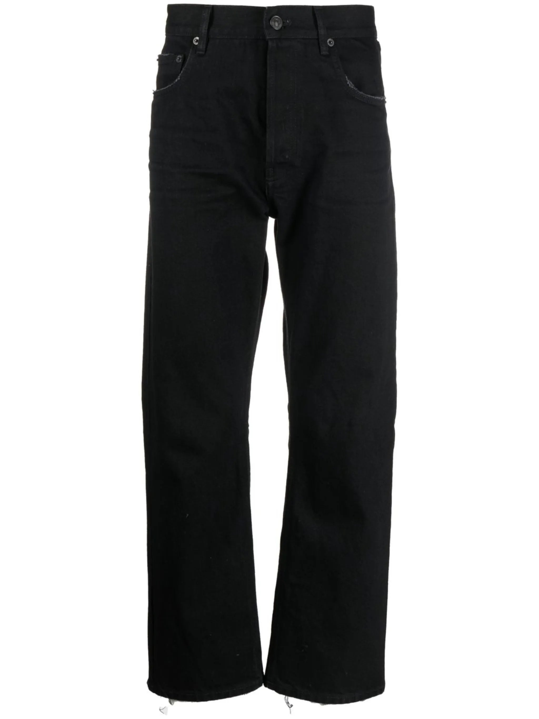 raw-cut slim-fit jeans