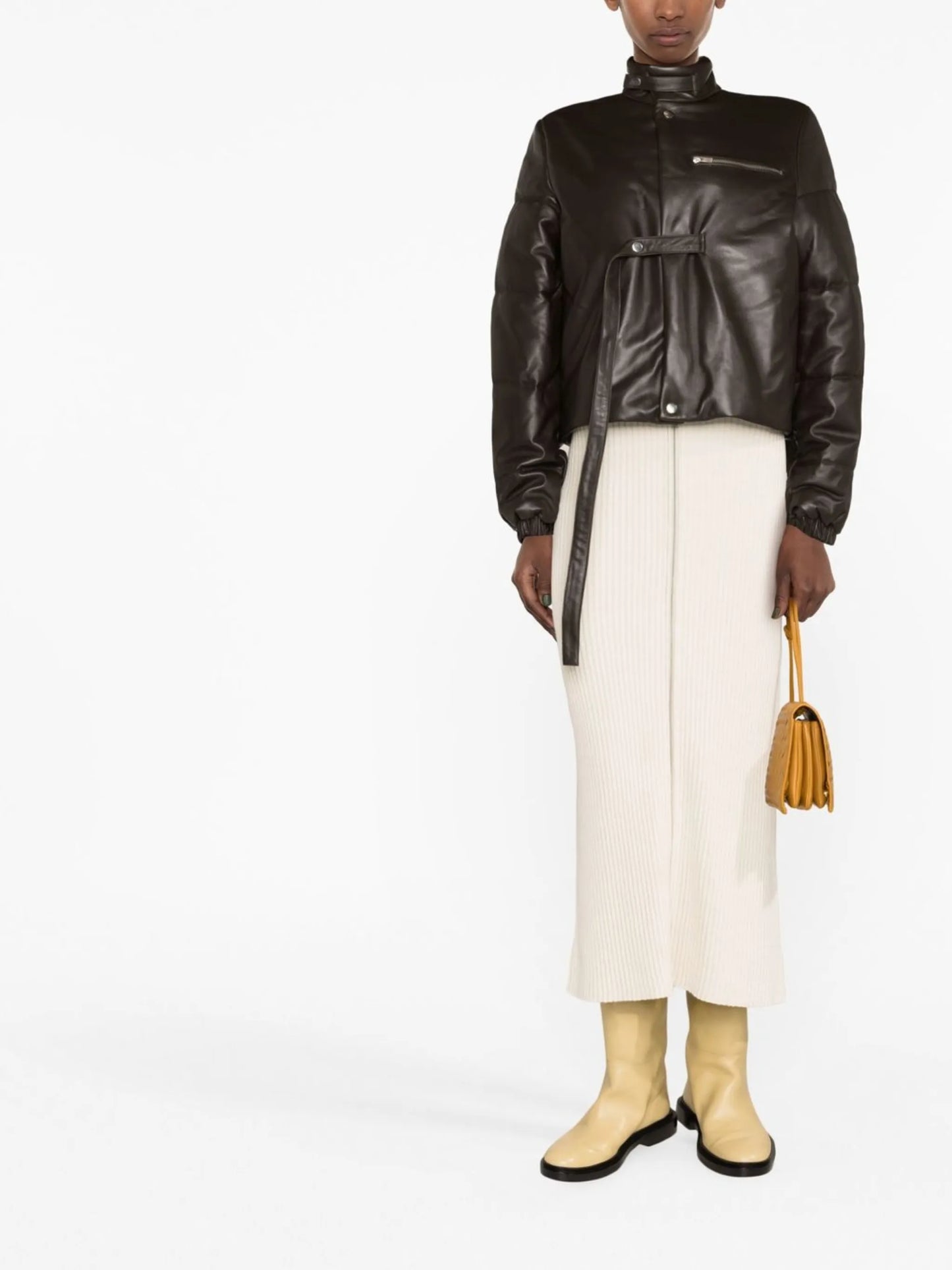 leather puffer jacket
