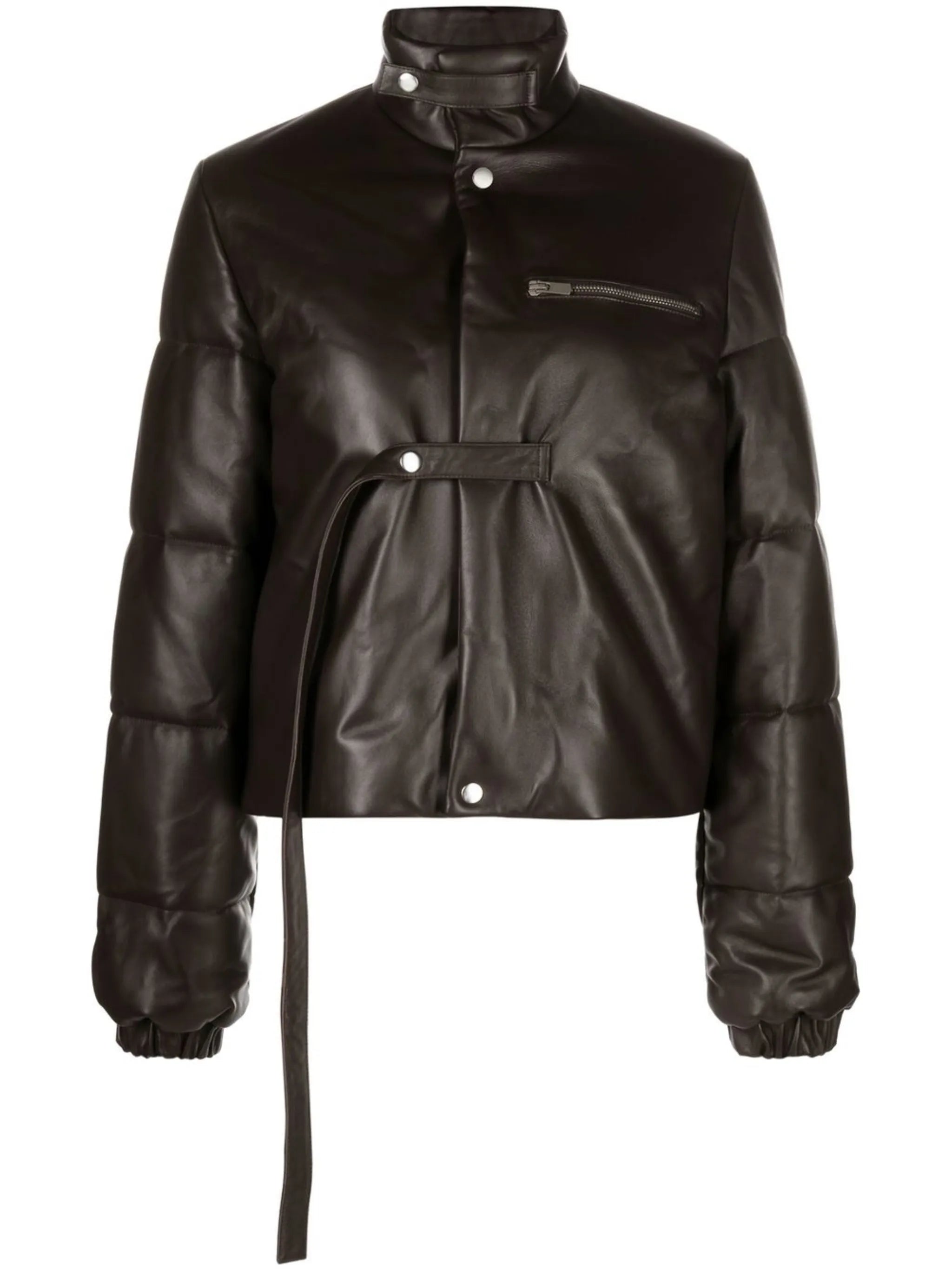 leather puffer jacket