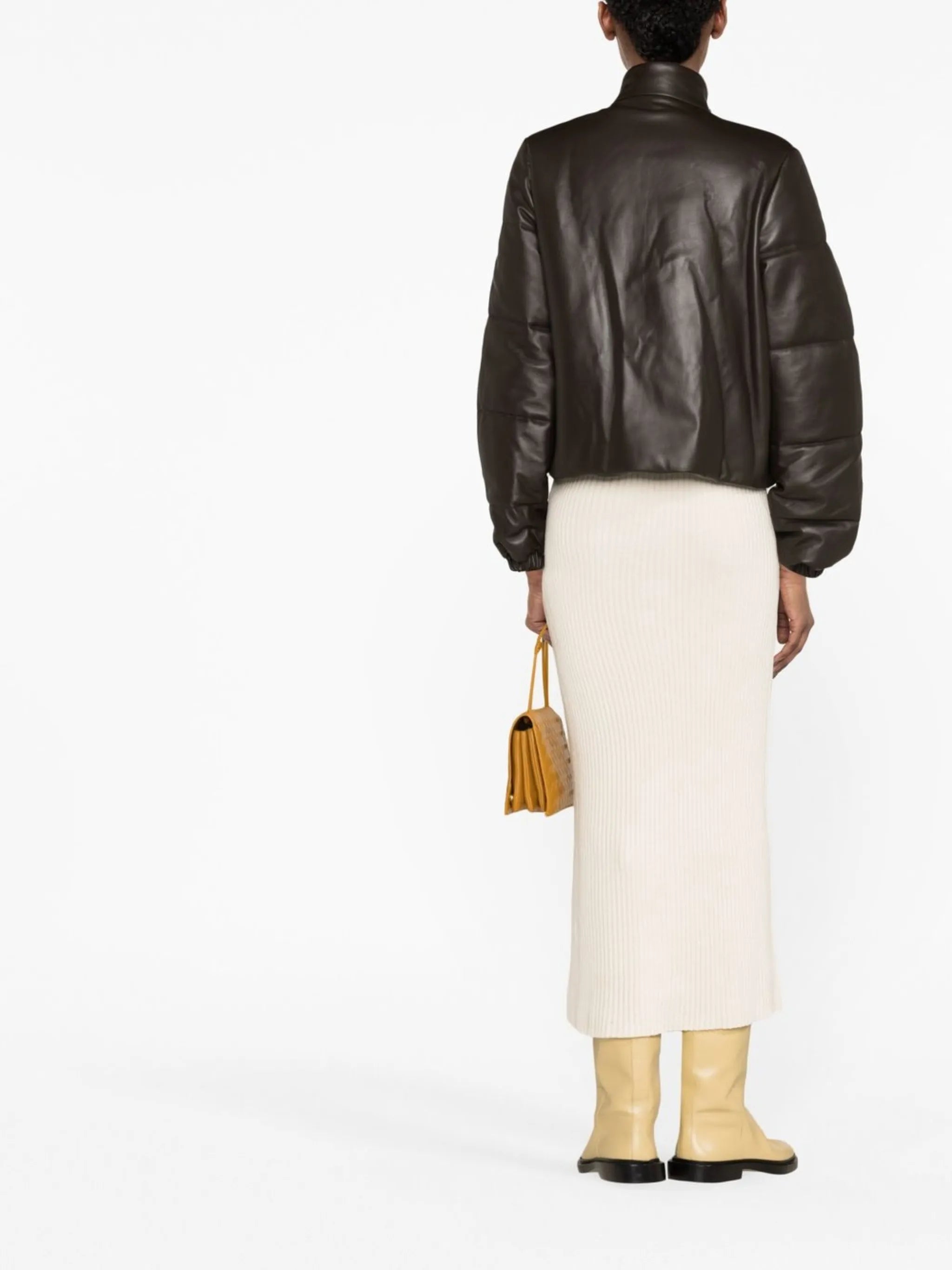leather puffer jacket
