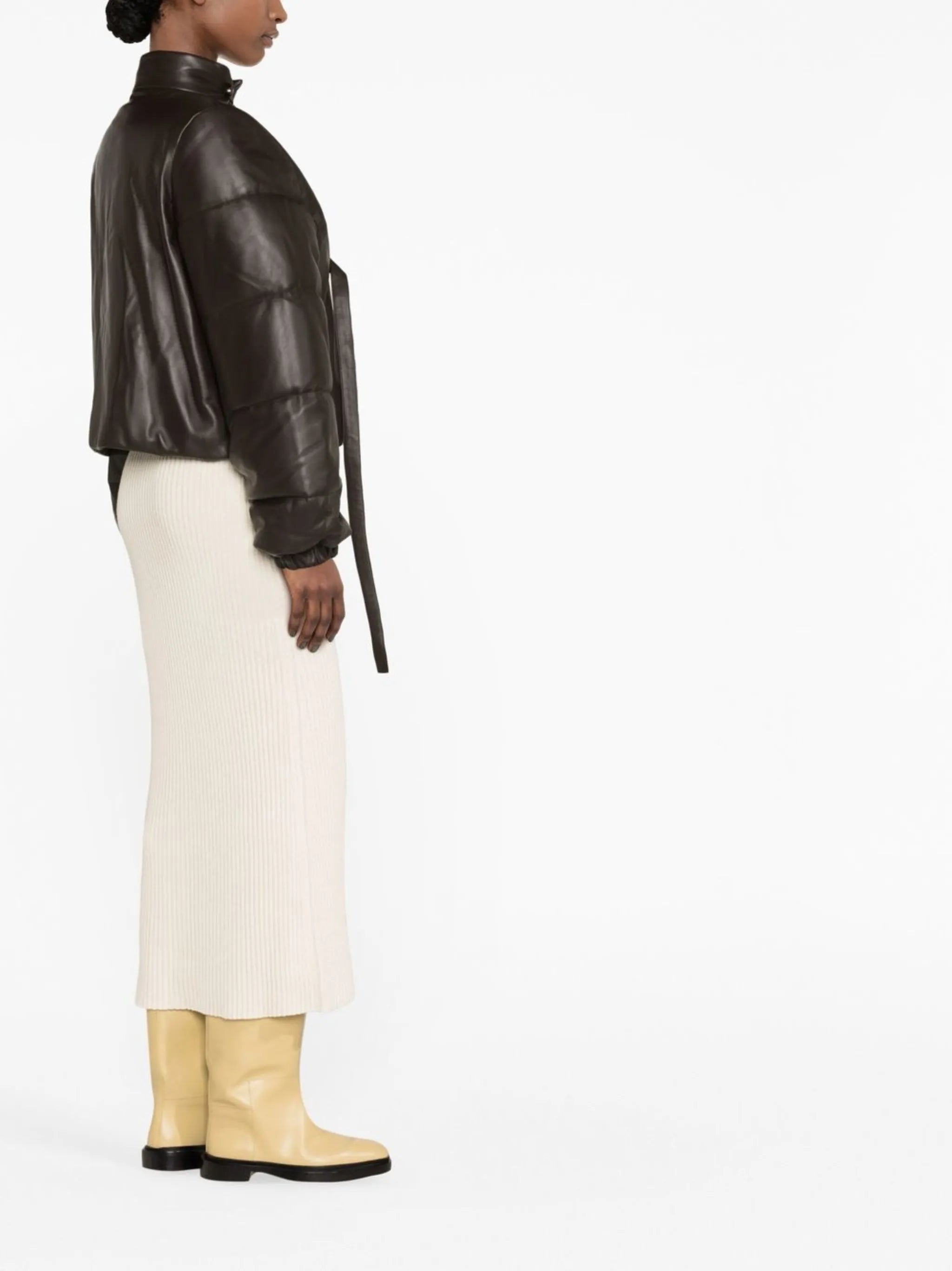leather puffer jacket