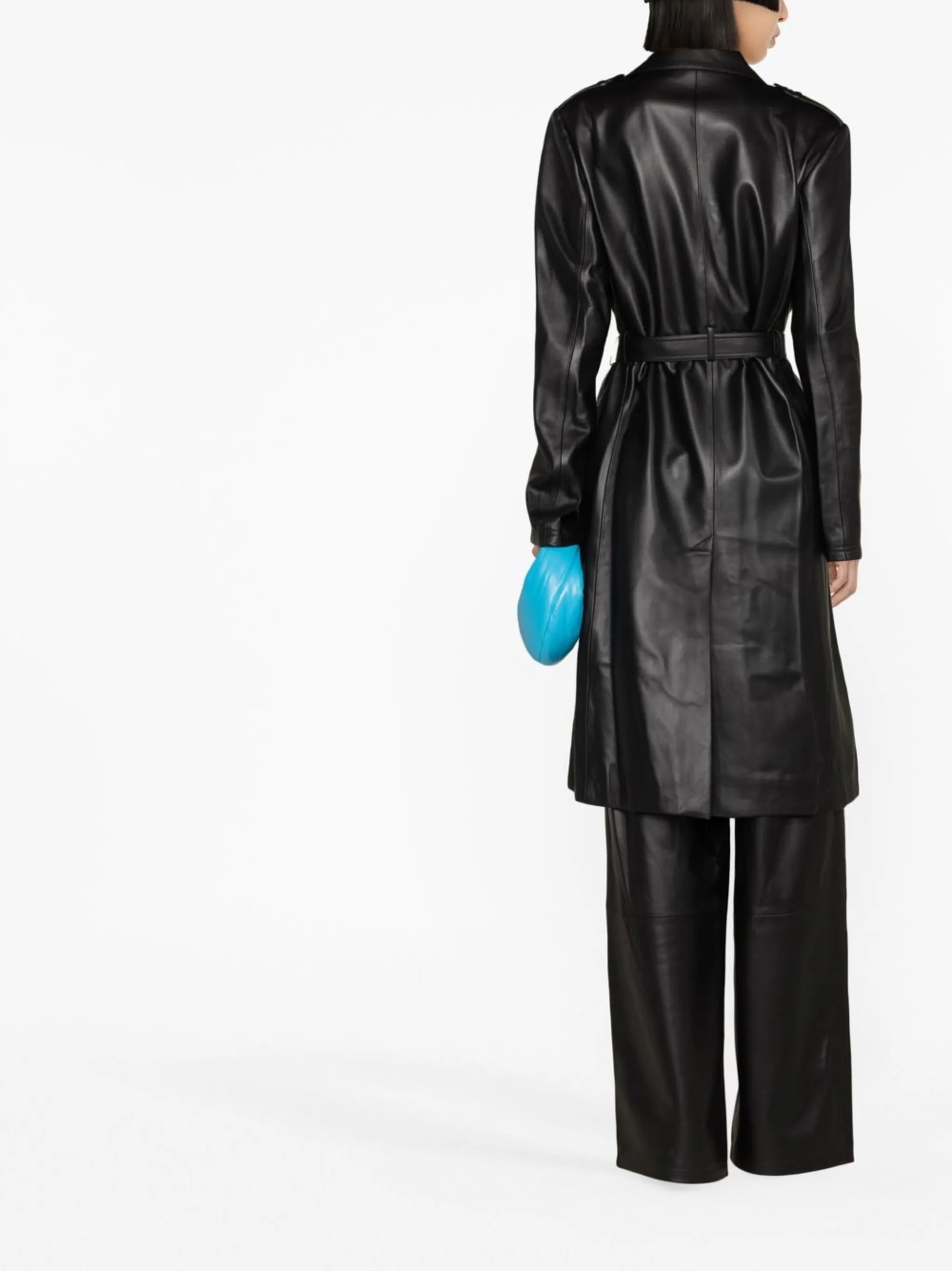belted biker coat