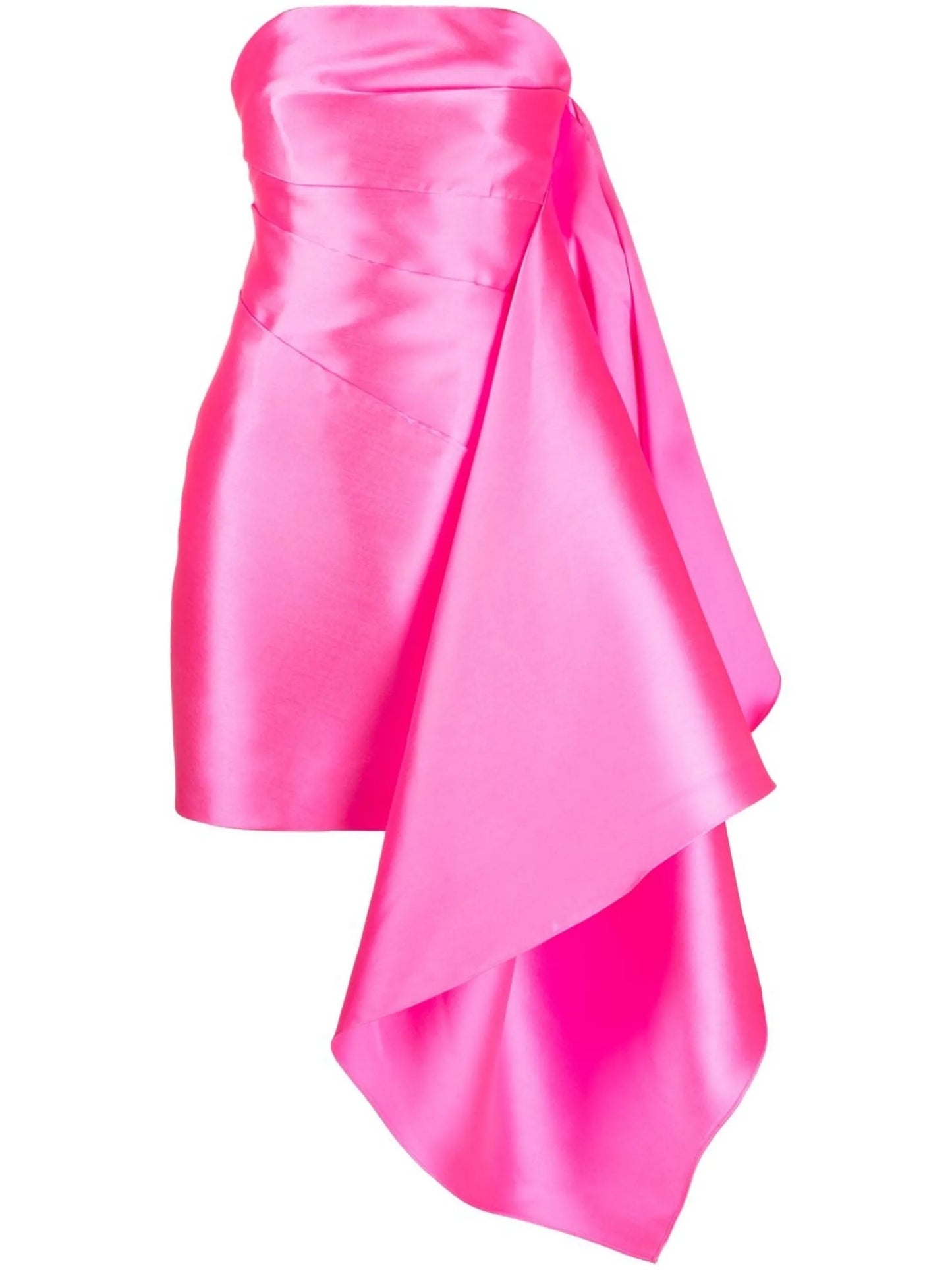 strapless satin-finish dress