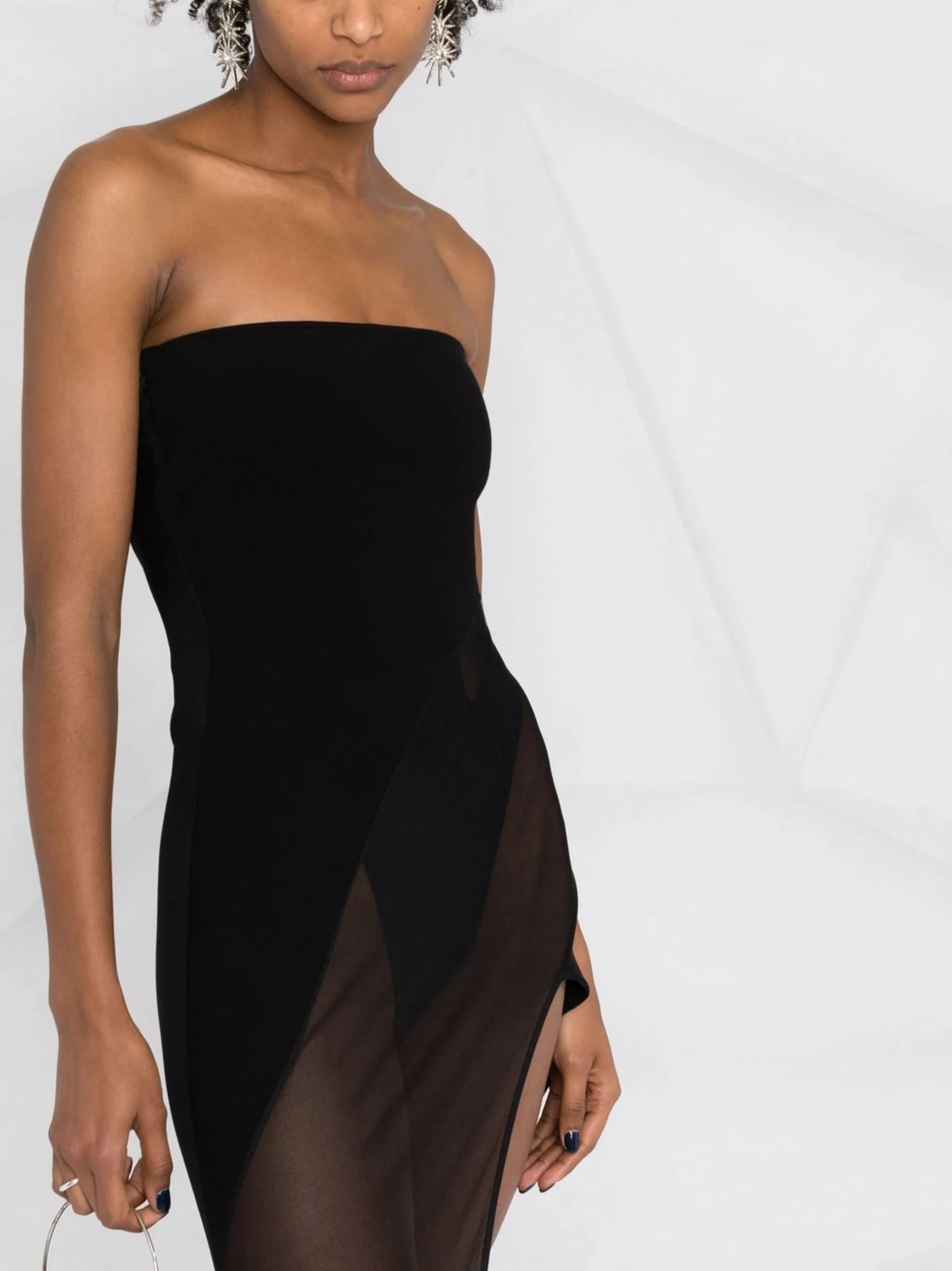 semi-sheer strapless dress
