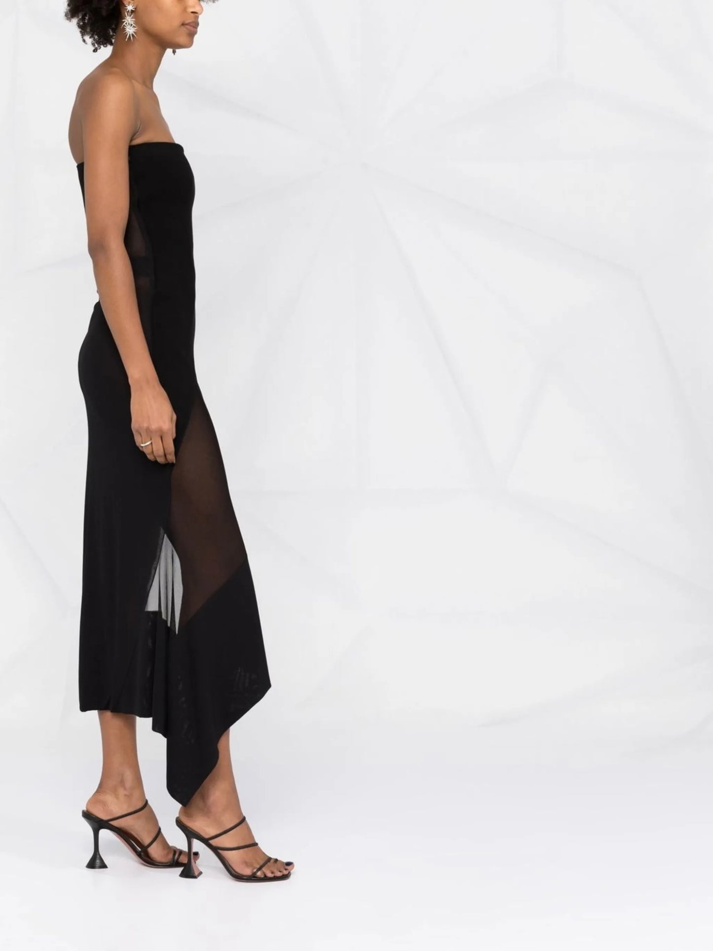 semi-sheer strapless dress