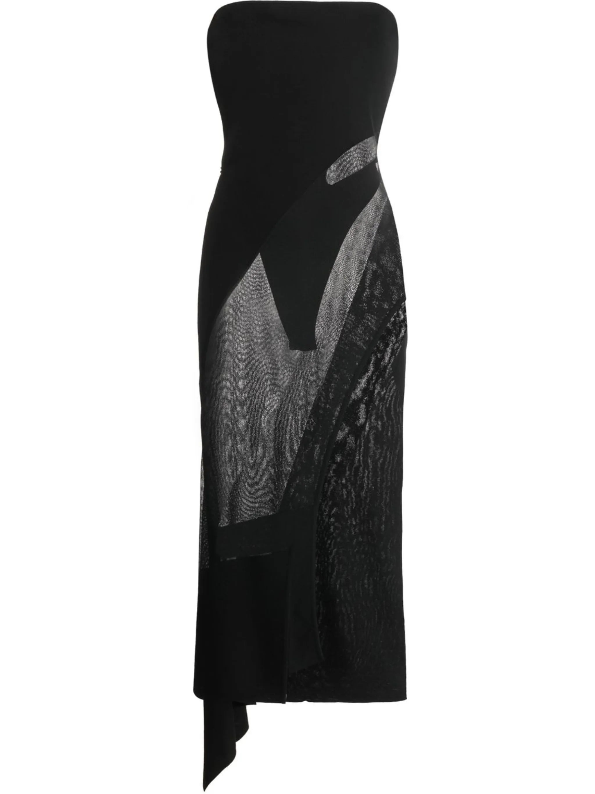 semi-sheer strapless dress